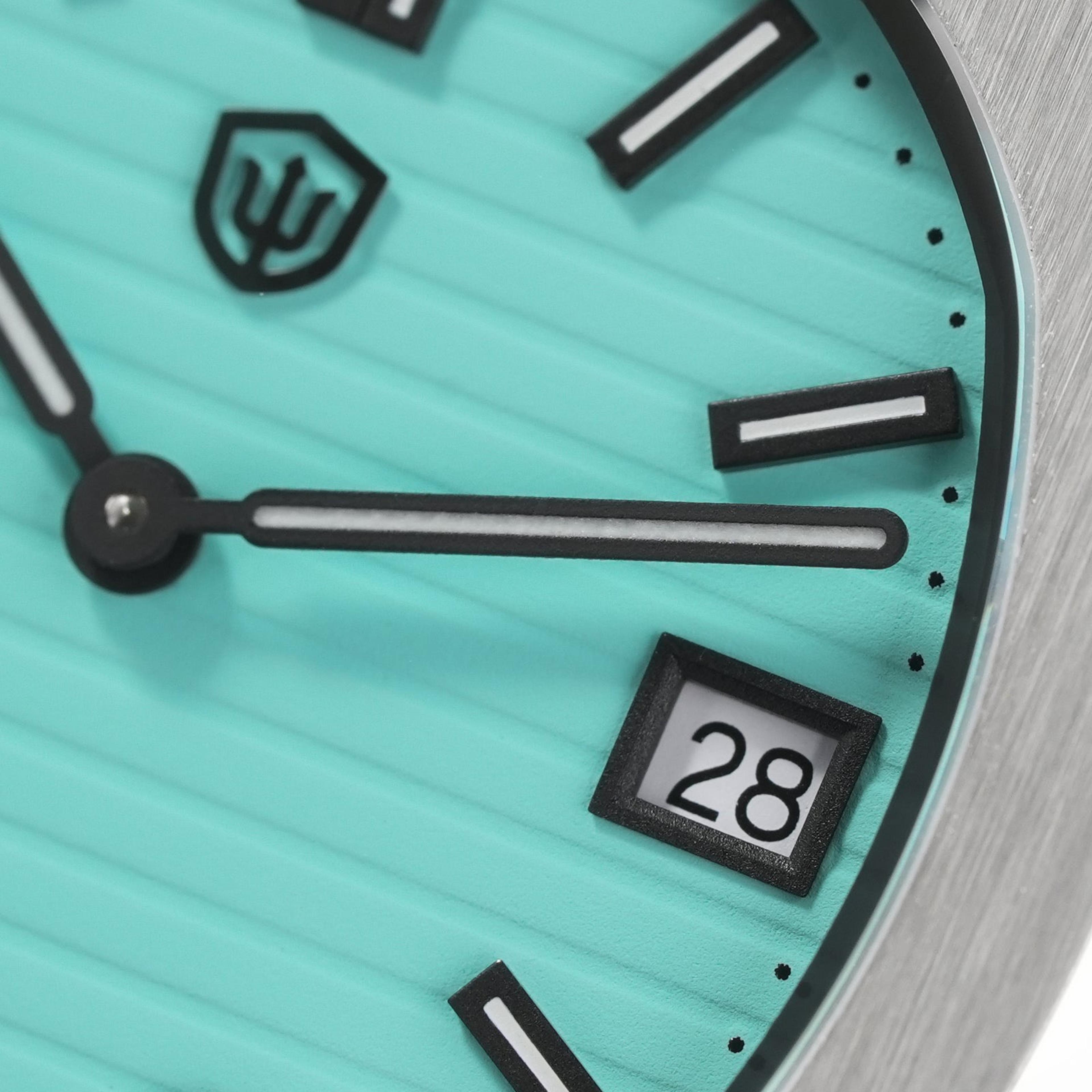 swiss ronda quartz movement watch with steel case ar coated dial