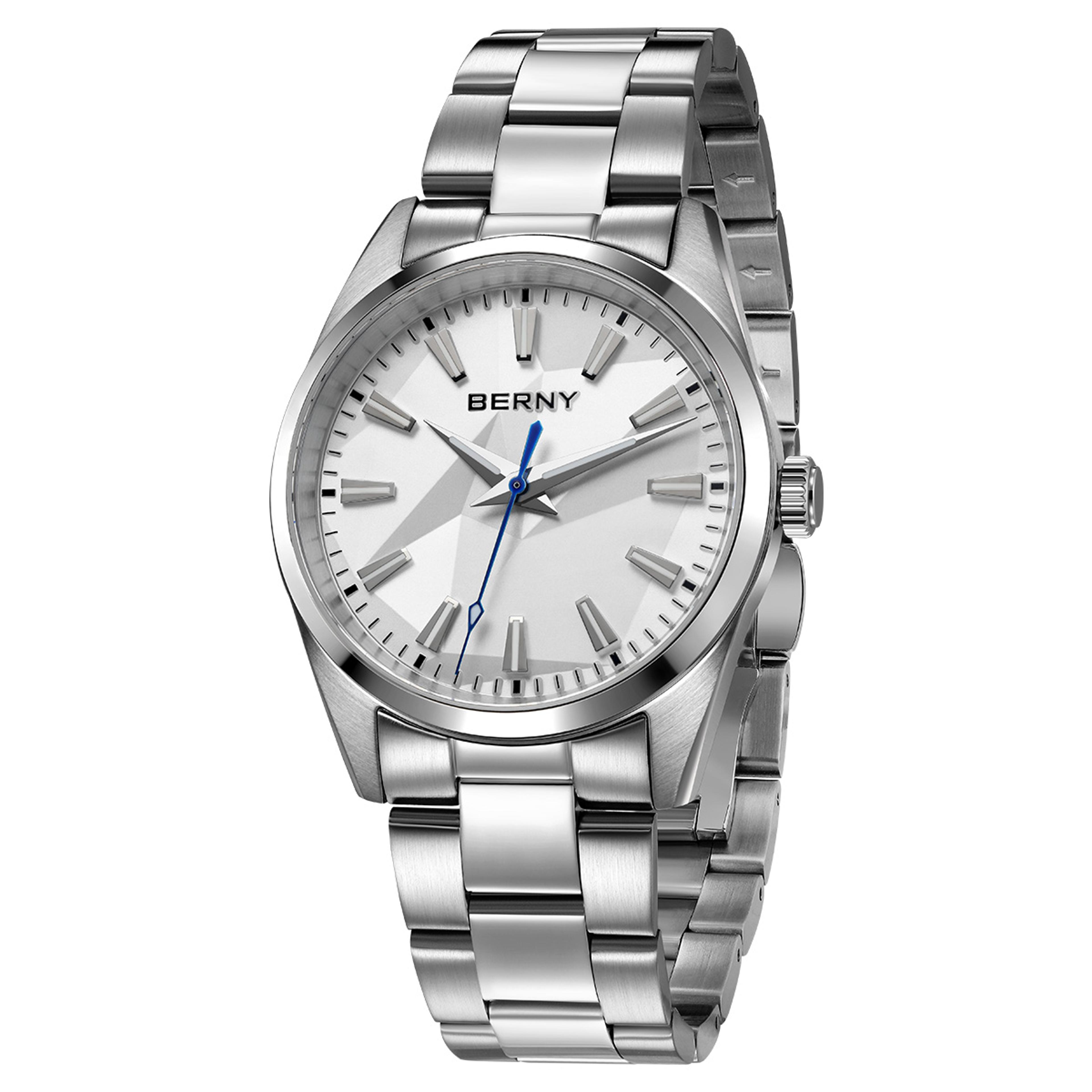 premium mens quartz watch sapphire crystal water resistant stainless steel design