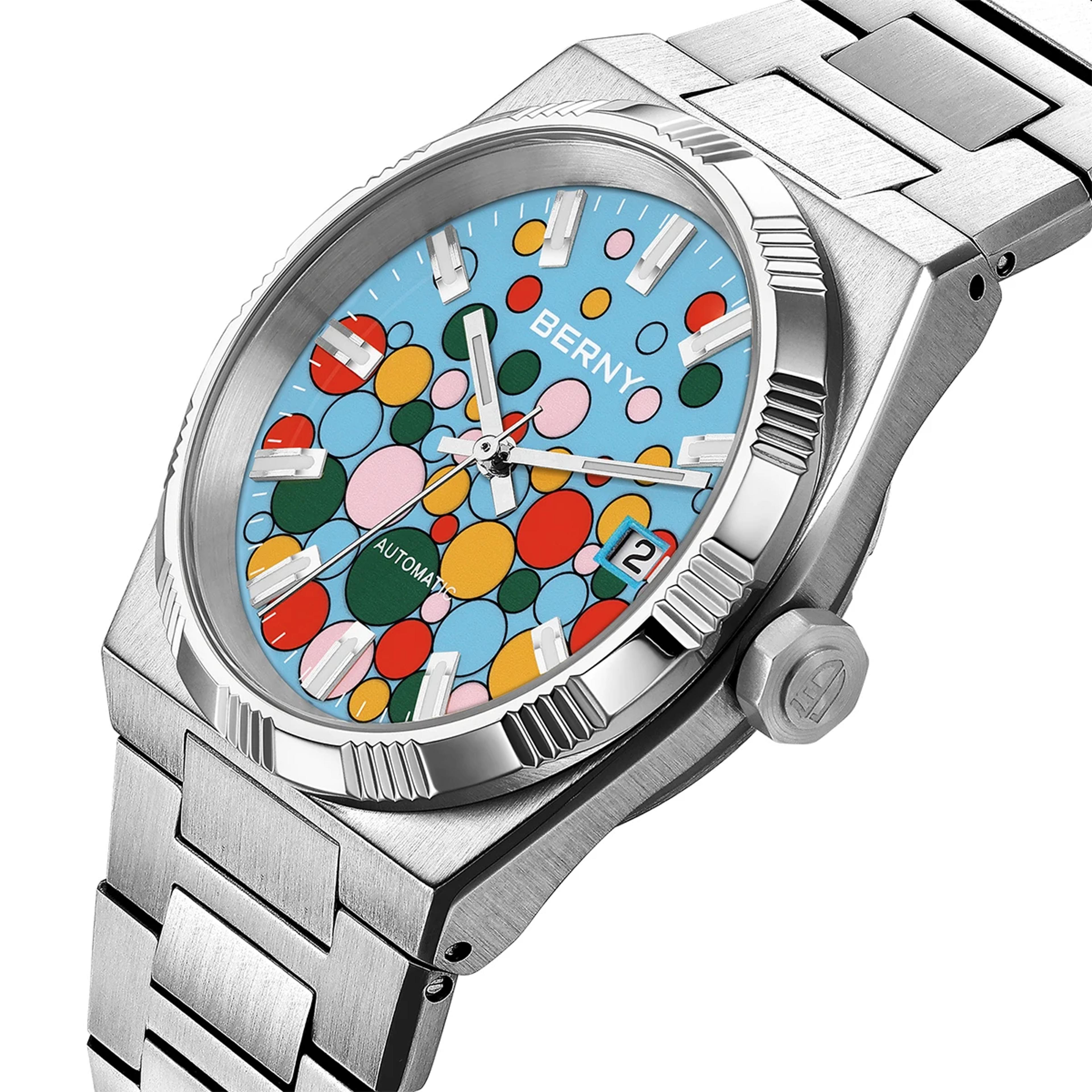 automatic mens watch sapphire crystal luminous stainless steel dress watch