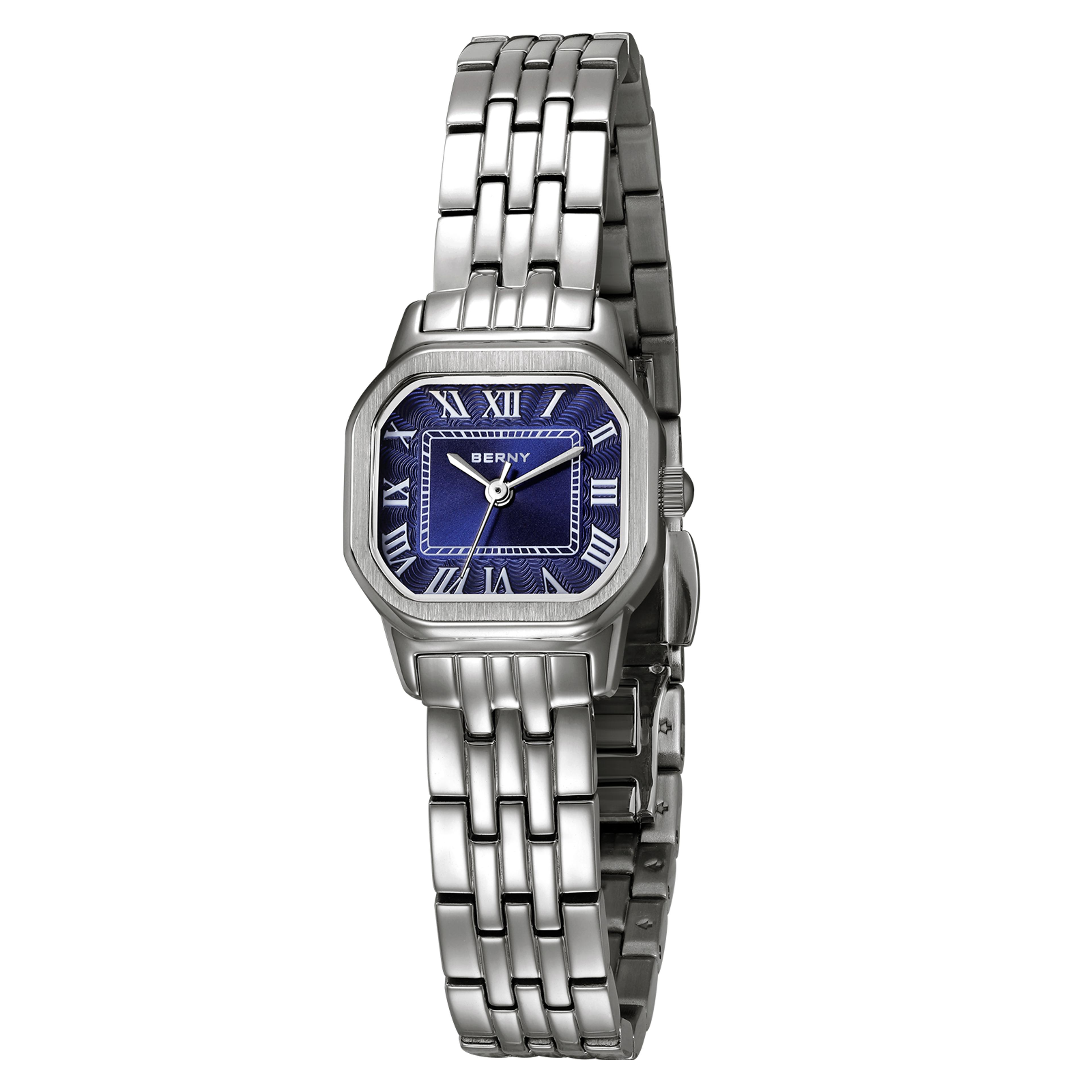 elegant silver square dial womens quartz watch stainless steel dress wristwatch