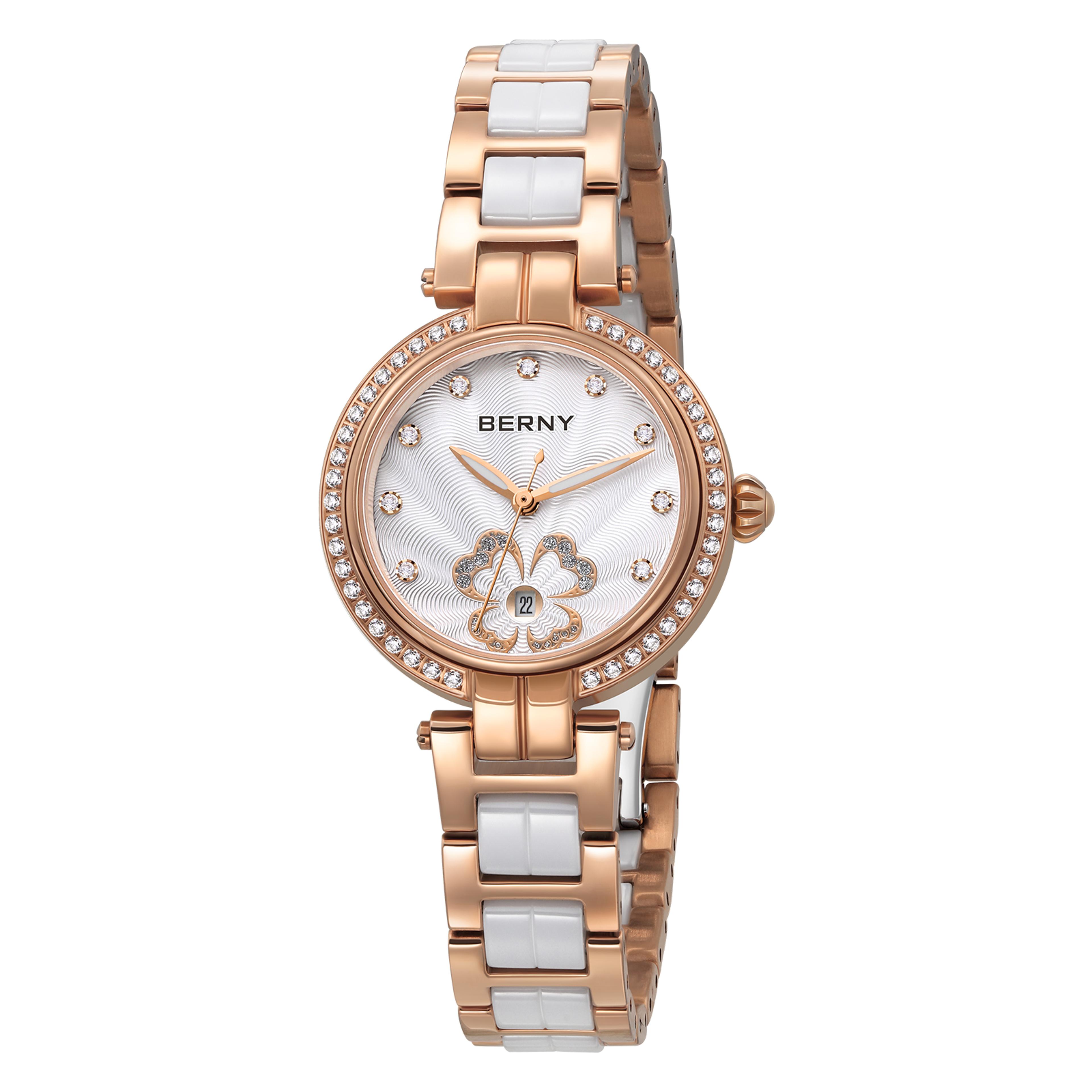 elegant womens ceramic quartz watch small dial stainless steel dress watch