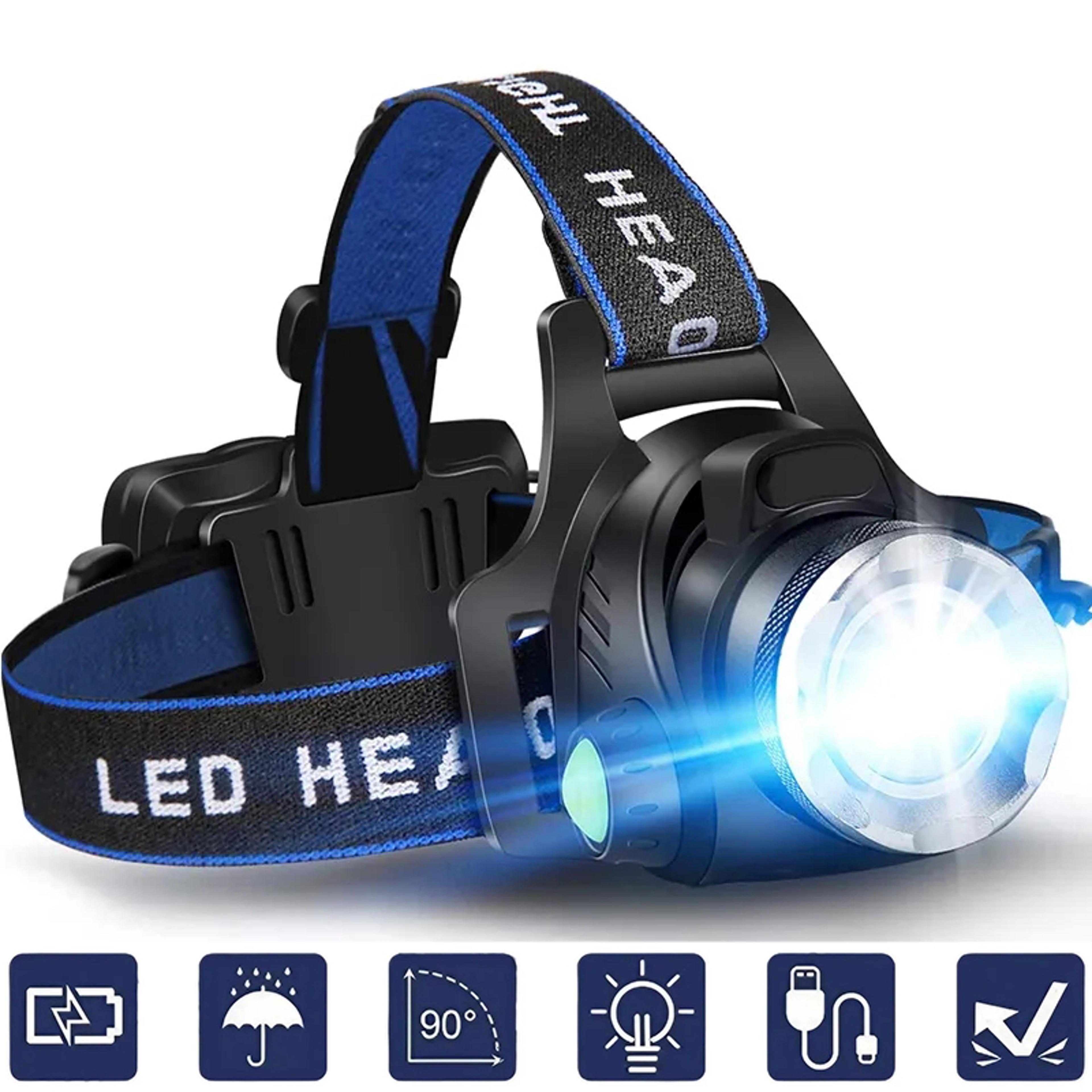 rechargeable led headlamp motion sensor aluminum head torch for camping