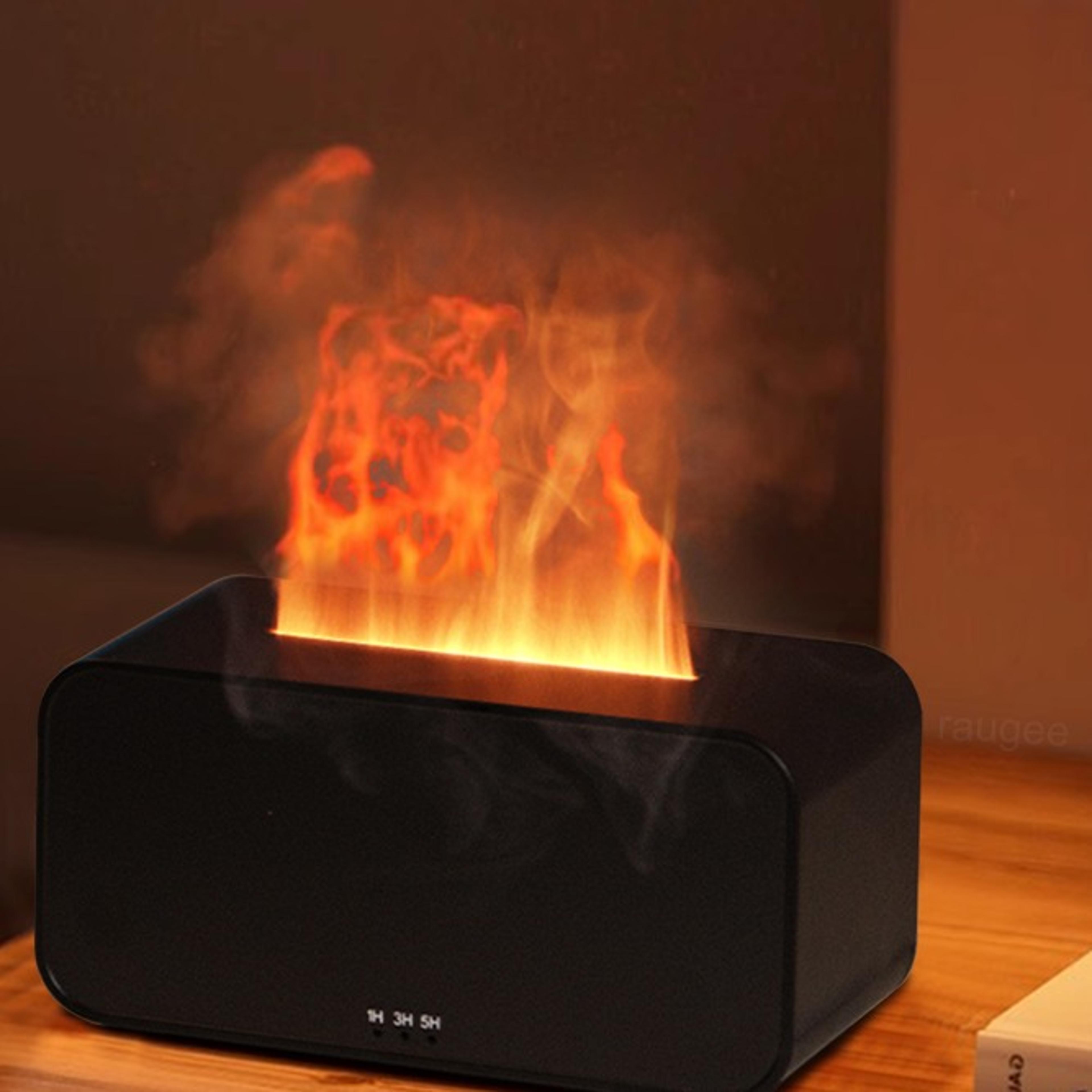 flame aroma diffuser essential oil humidifier with led ambient light