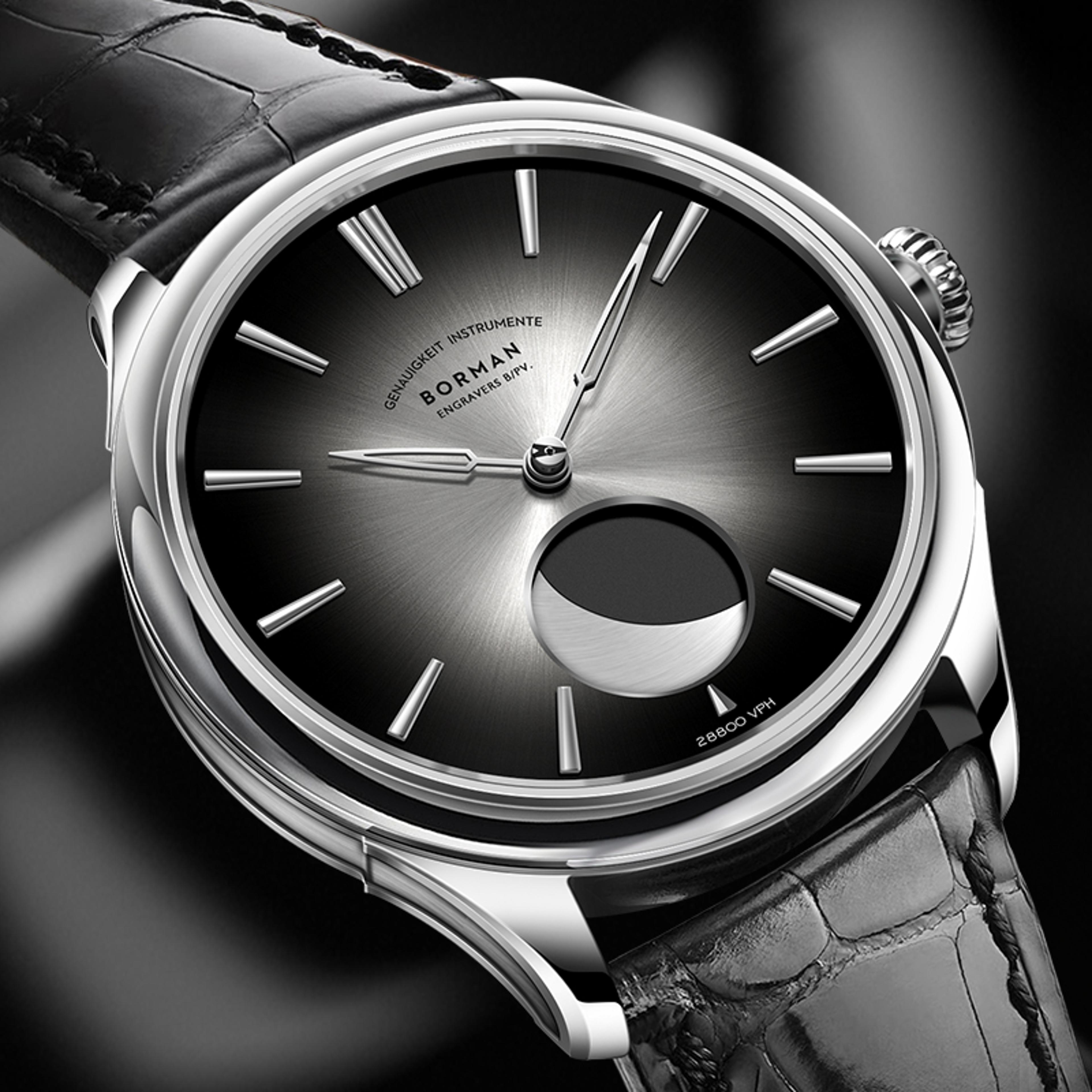 moon phase automatic mechanical watch waterproof luxury dress watch for men