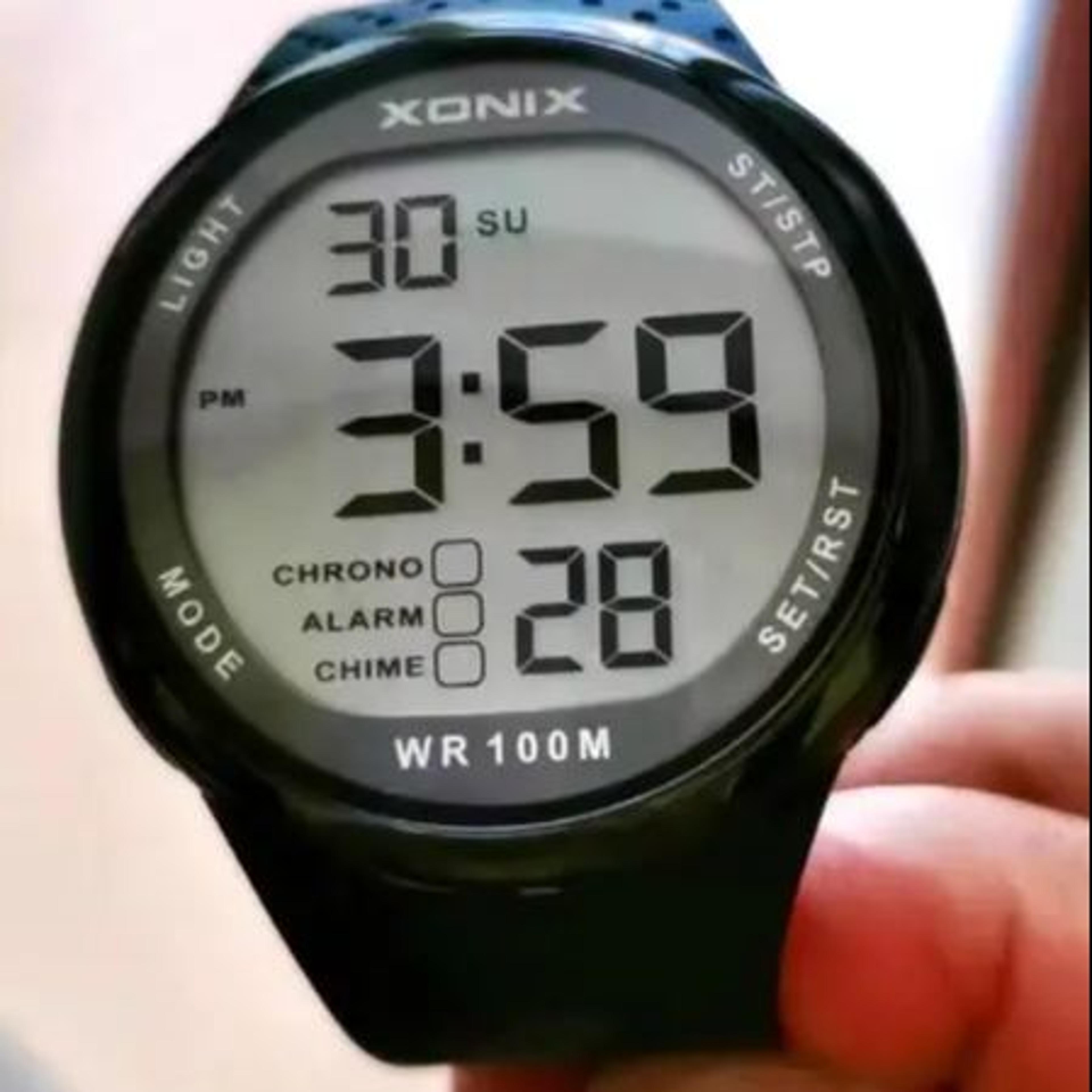 waterproof digital sports watch for men with led light and multifunction display