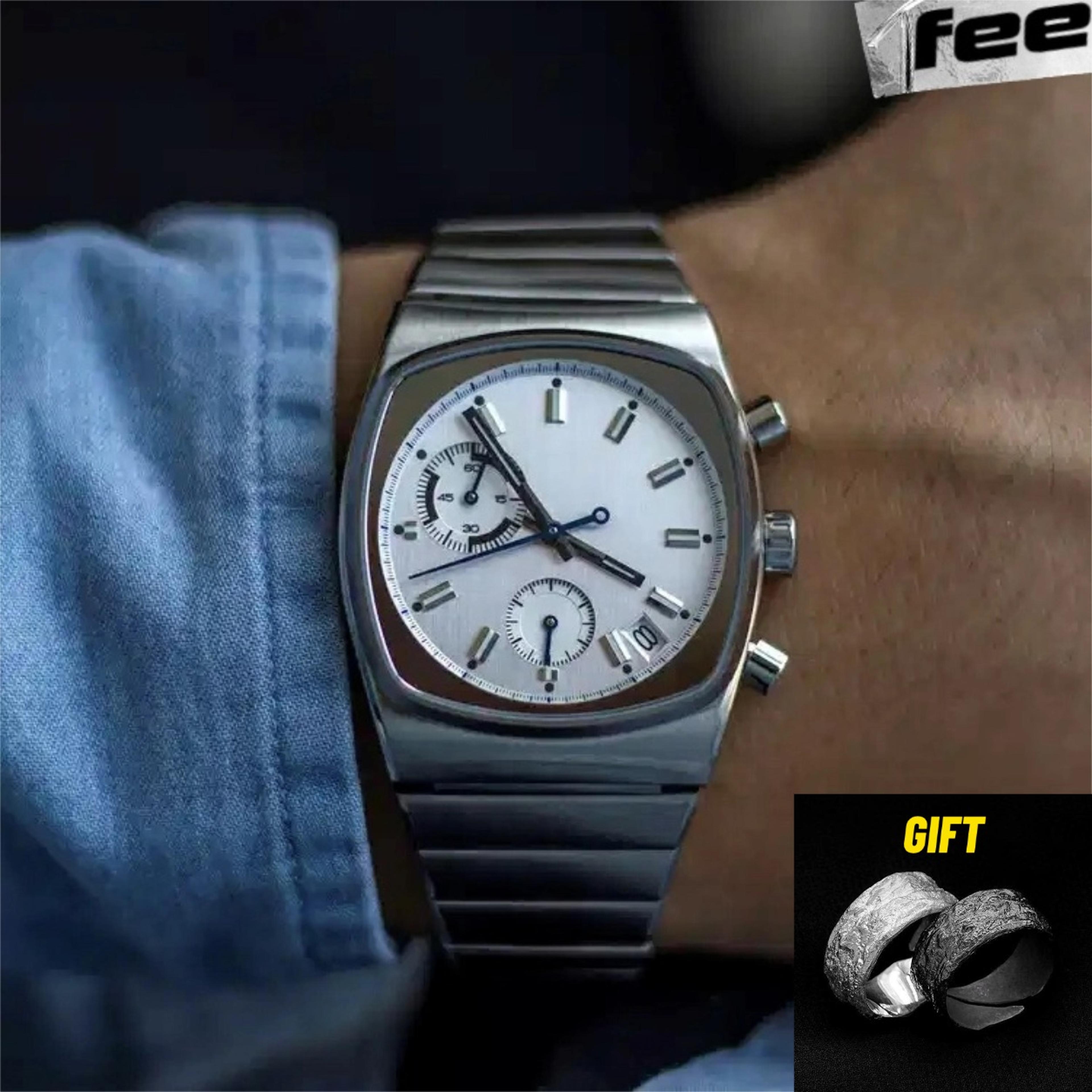 luxury mens quartz watch stainless steel business sports wrist watch
