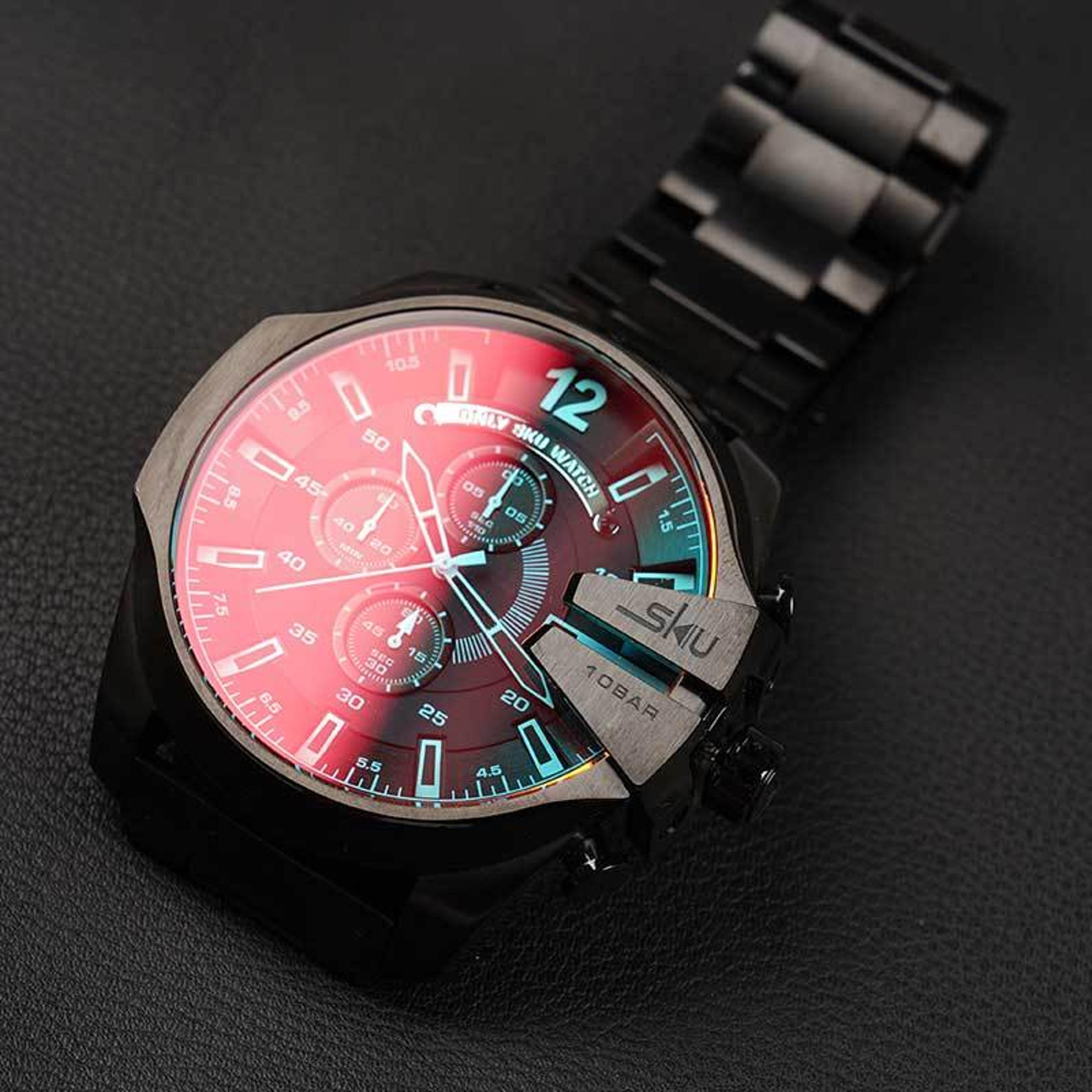 color changing oversized men's watch vintage statement wristwatch
