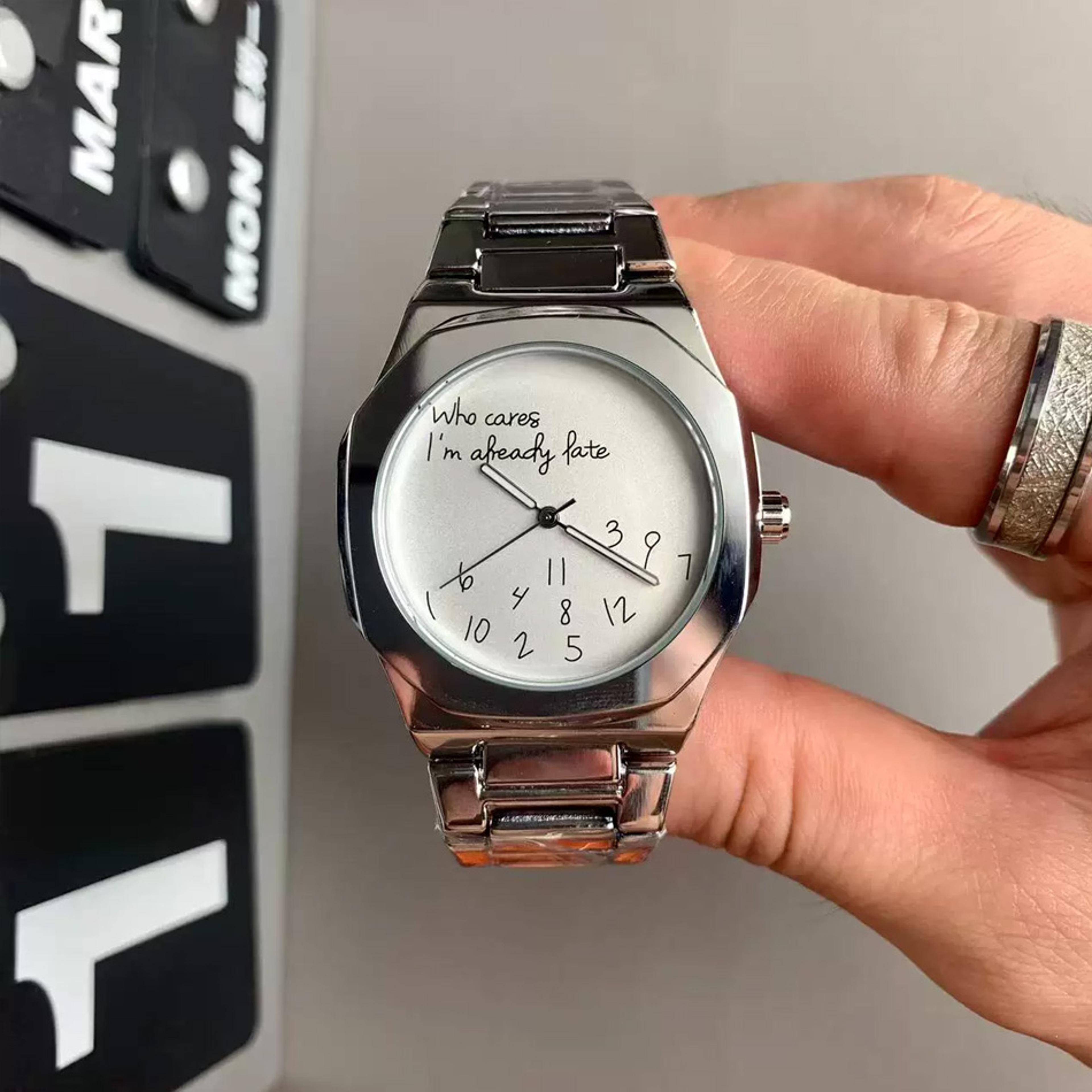 creative mens quartz watch with irregular number dial for casual business style