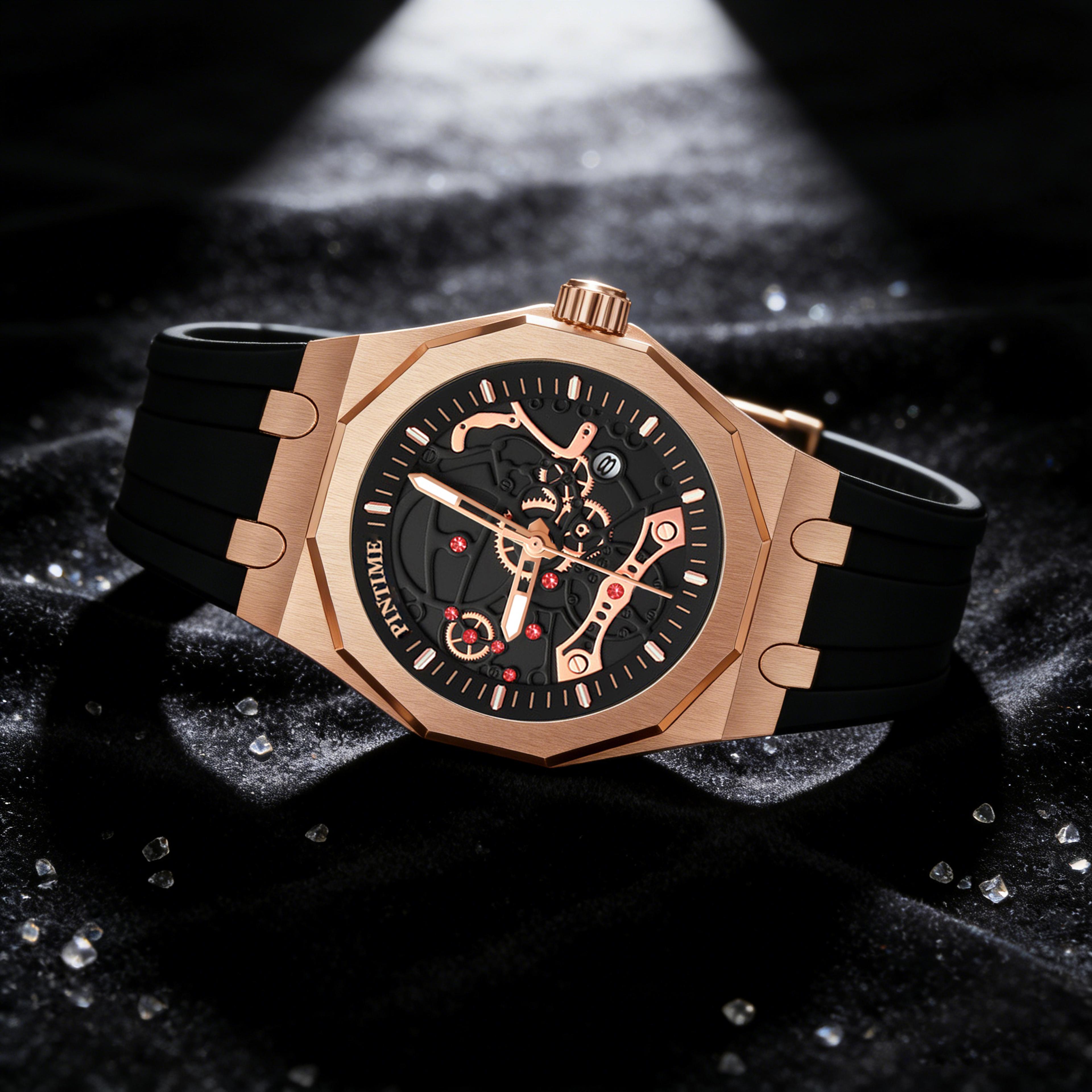 luxury automatic mechanical watch for men water resistant retro sports wristwatch