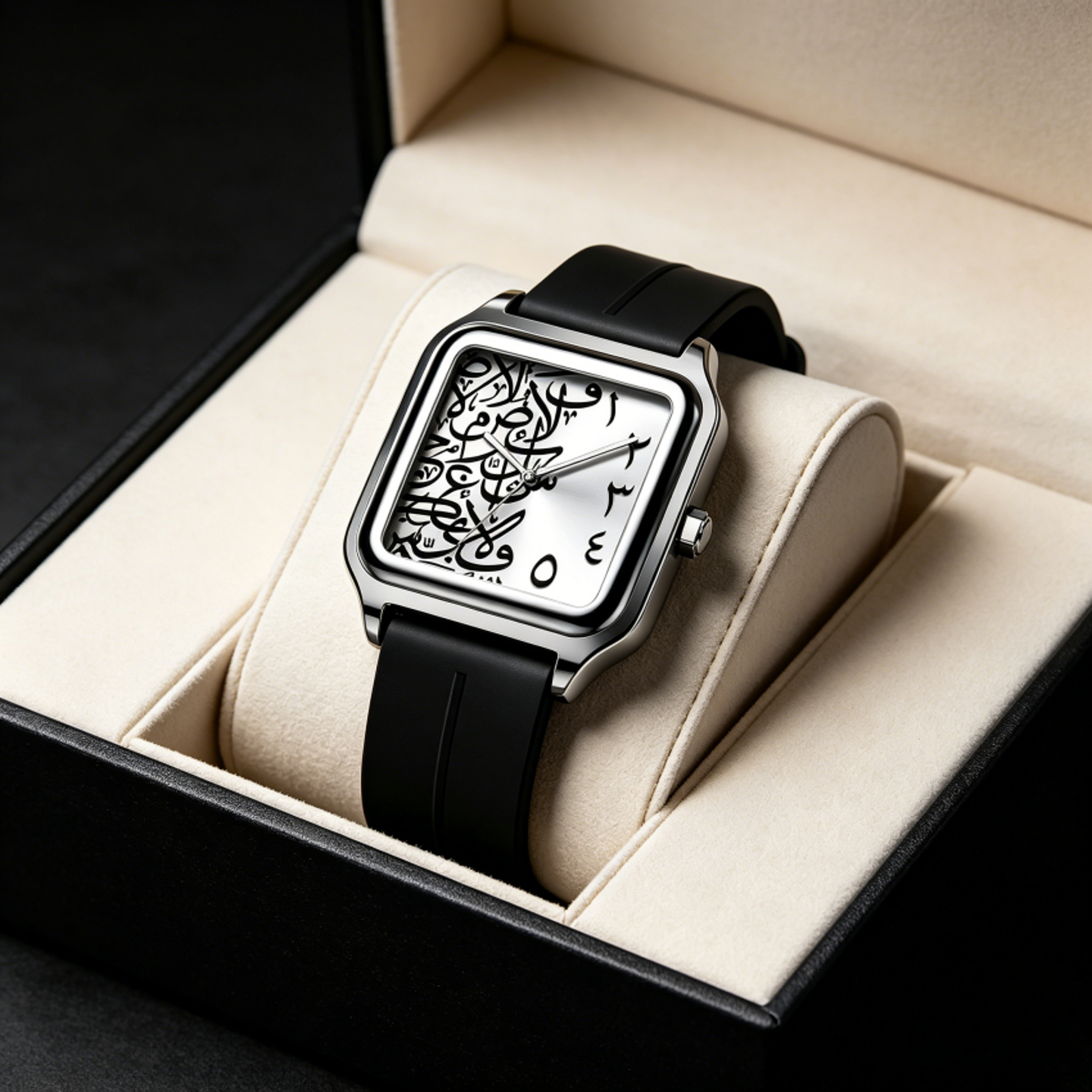 luxury square dial mens business quartz watch waterproof silicone strap