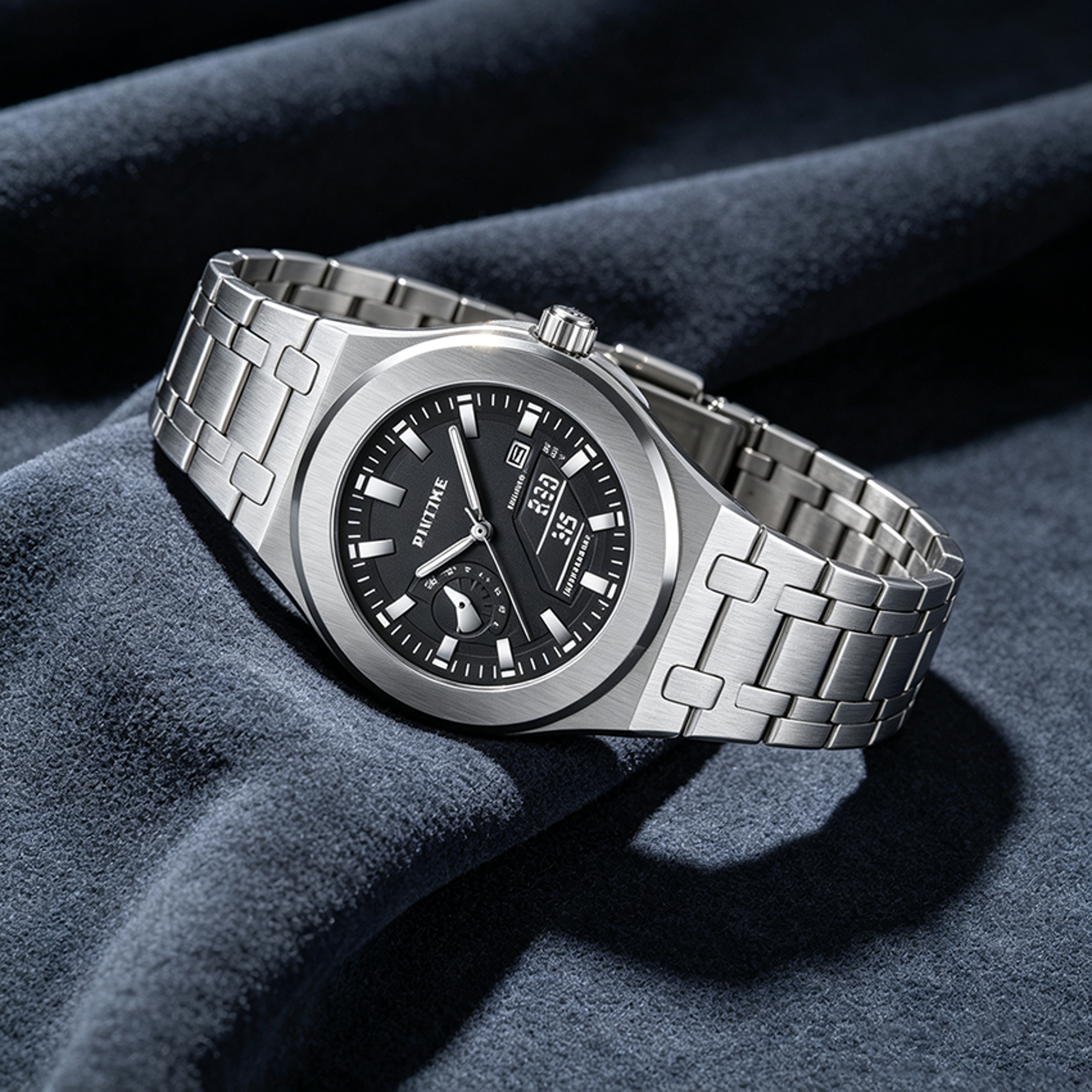 luxury waterproof luminous stainless steel quartz watch for men