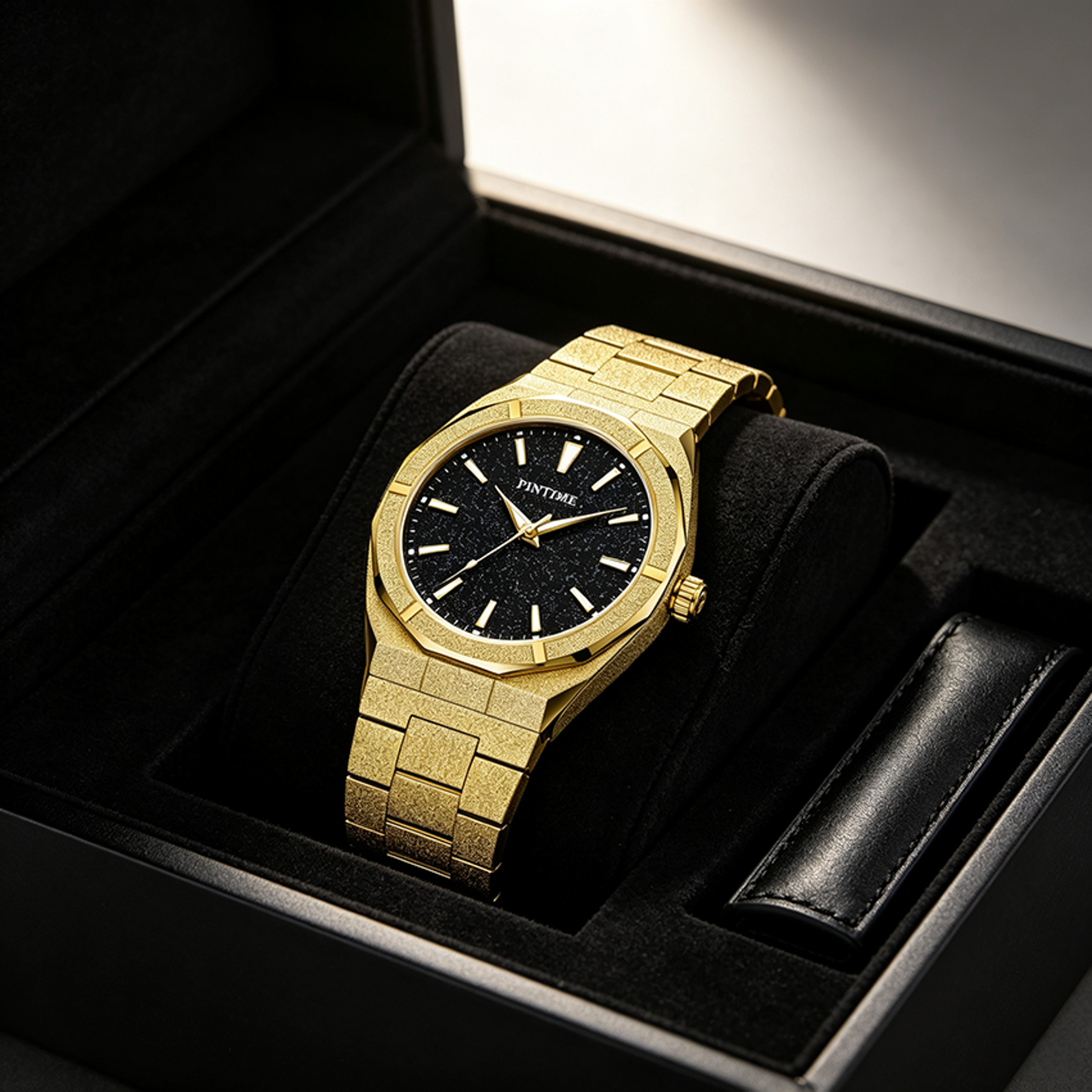 starry frosted gold mens quartz watch waterproof luxury fashion wristwatch