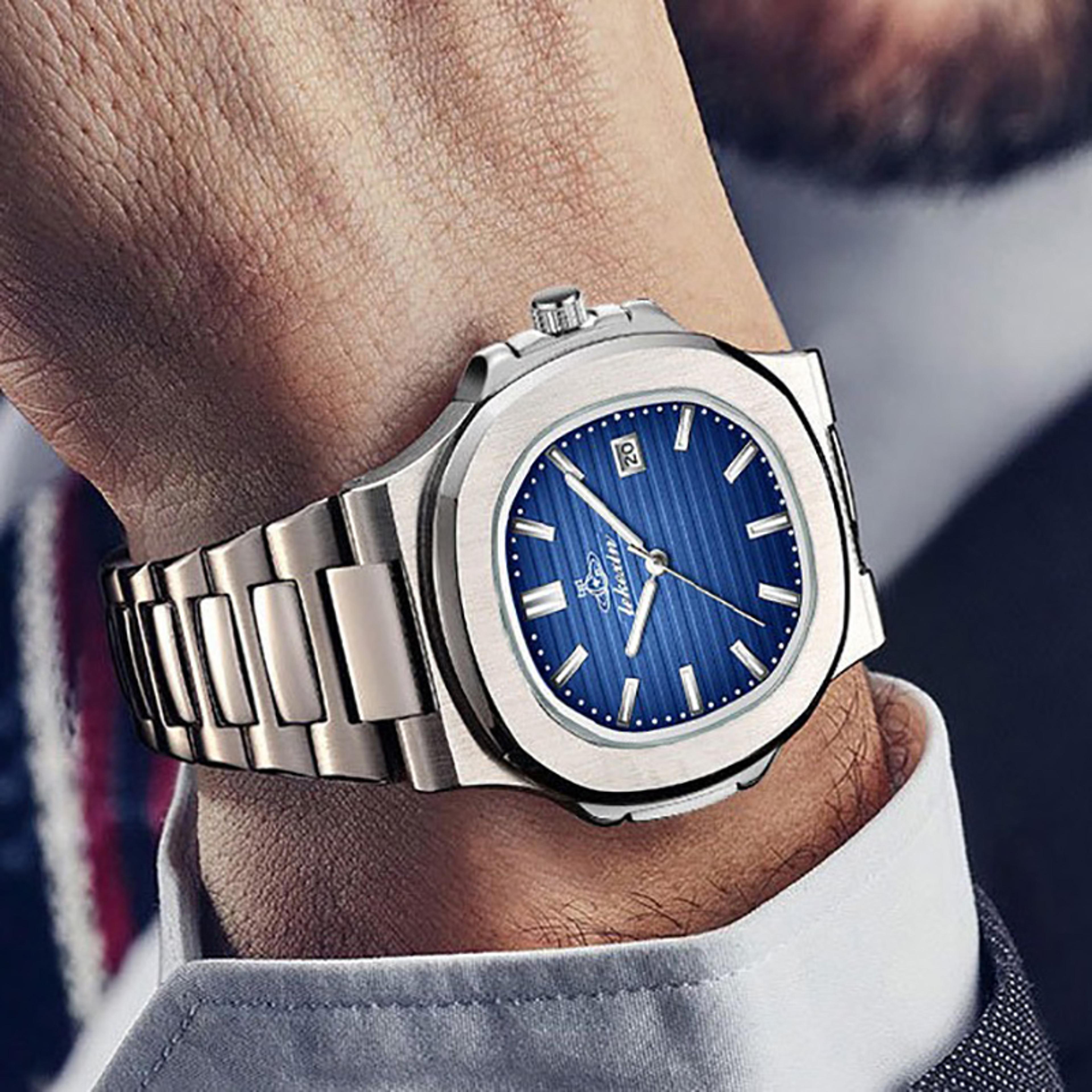 square dial quartz watch waterproof luminous date watch for men