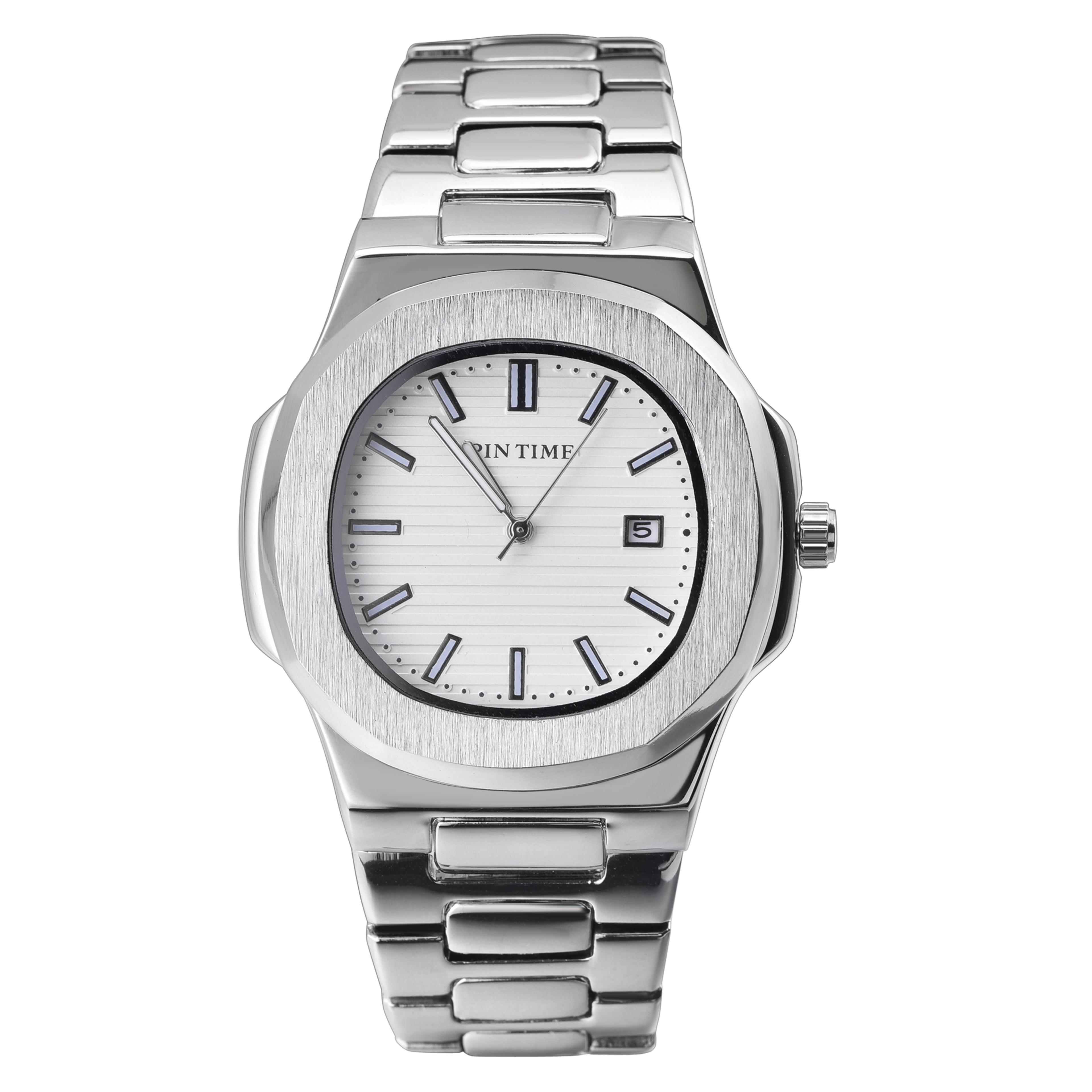 stainless steel mens quartz watch waterproof luminous date business wristwatch