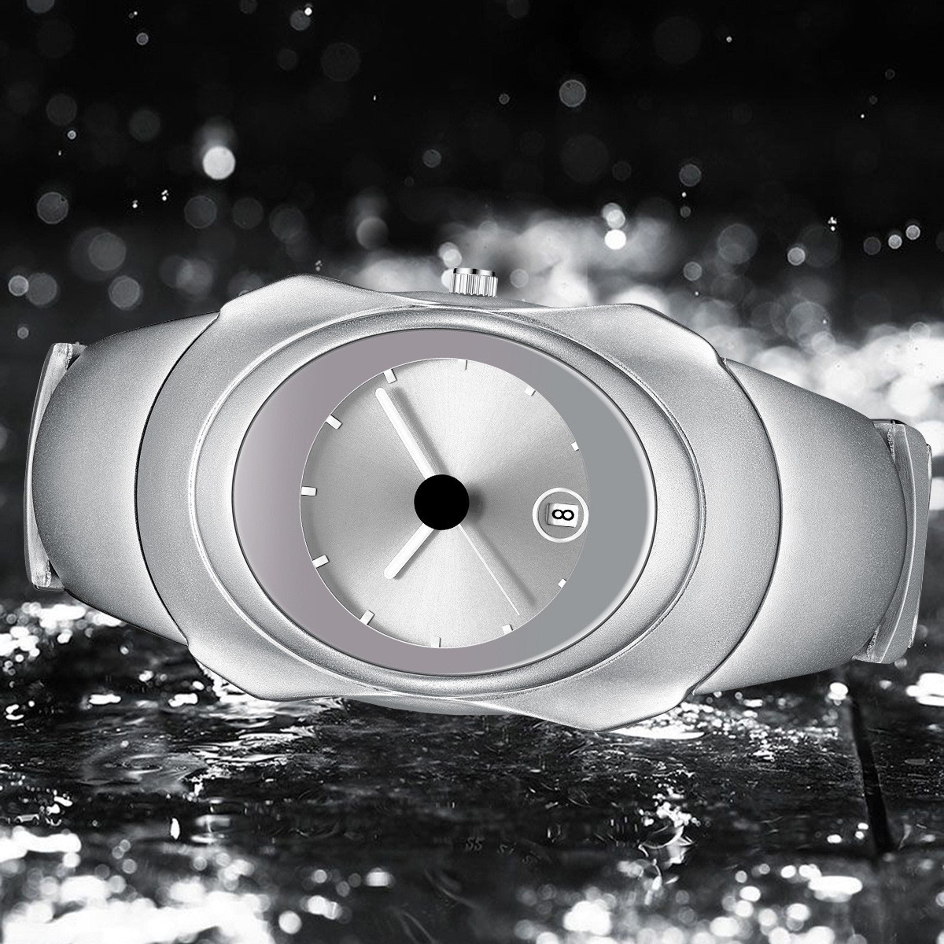 alien inspired waterproof quartz watch for men with calendar and luminous display