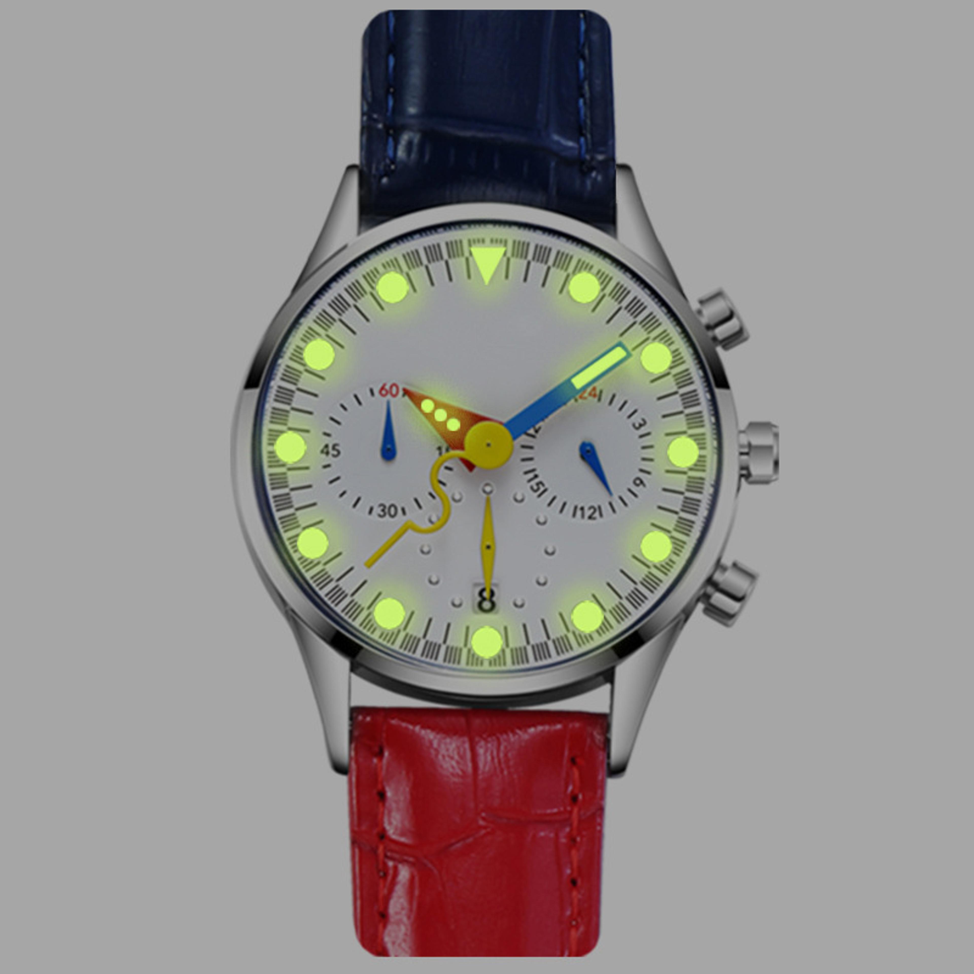creative multifunction mens quartz watch with leather strap unique fashion wristwatch