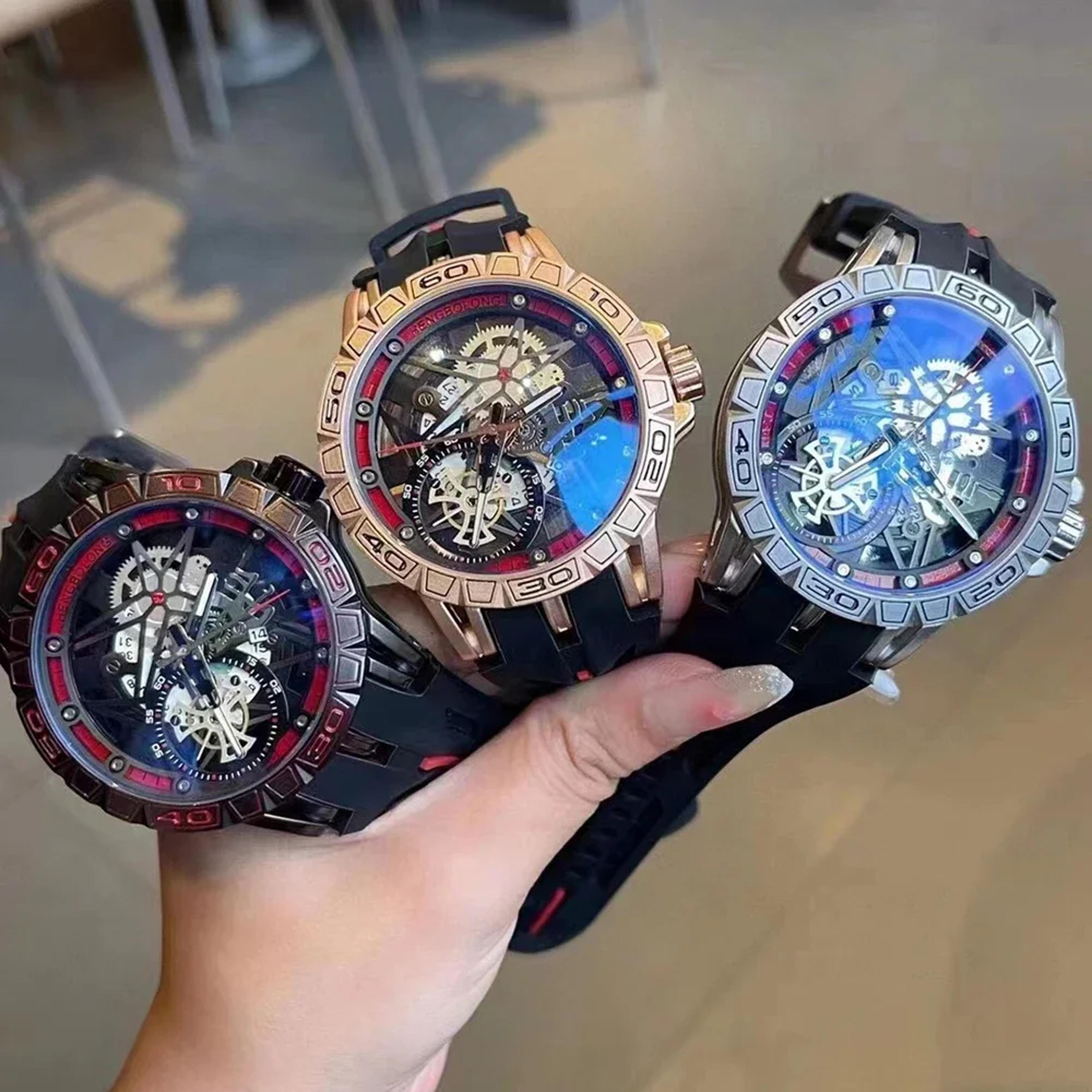 big dial mens quartz watch waterproof design rubber strap wristwatch