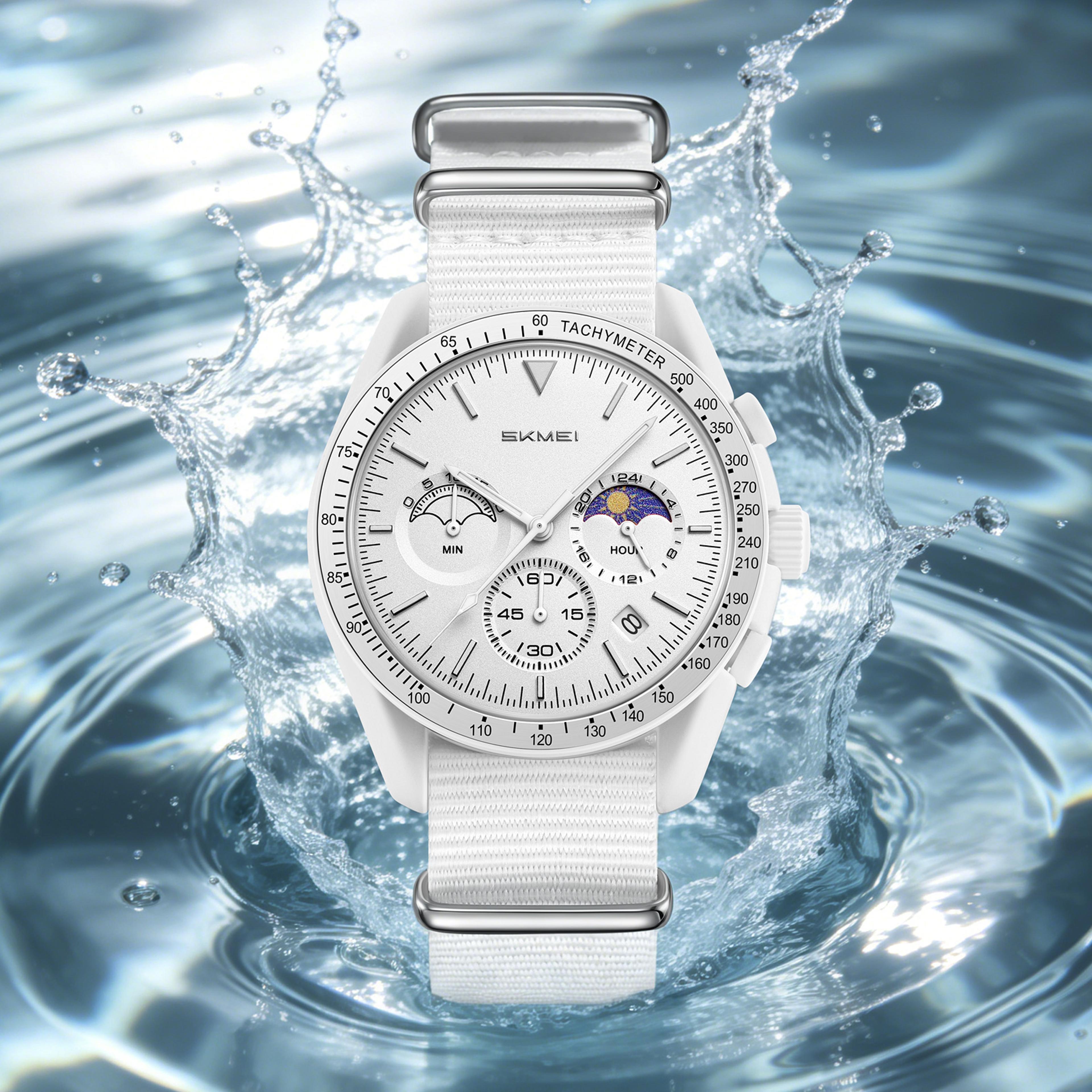 multifunction sun moon quartz watch unisex classic sub dial fashion wristwatch