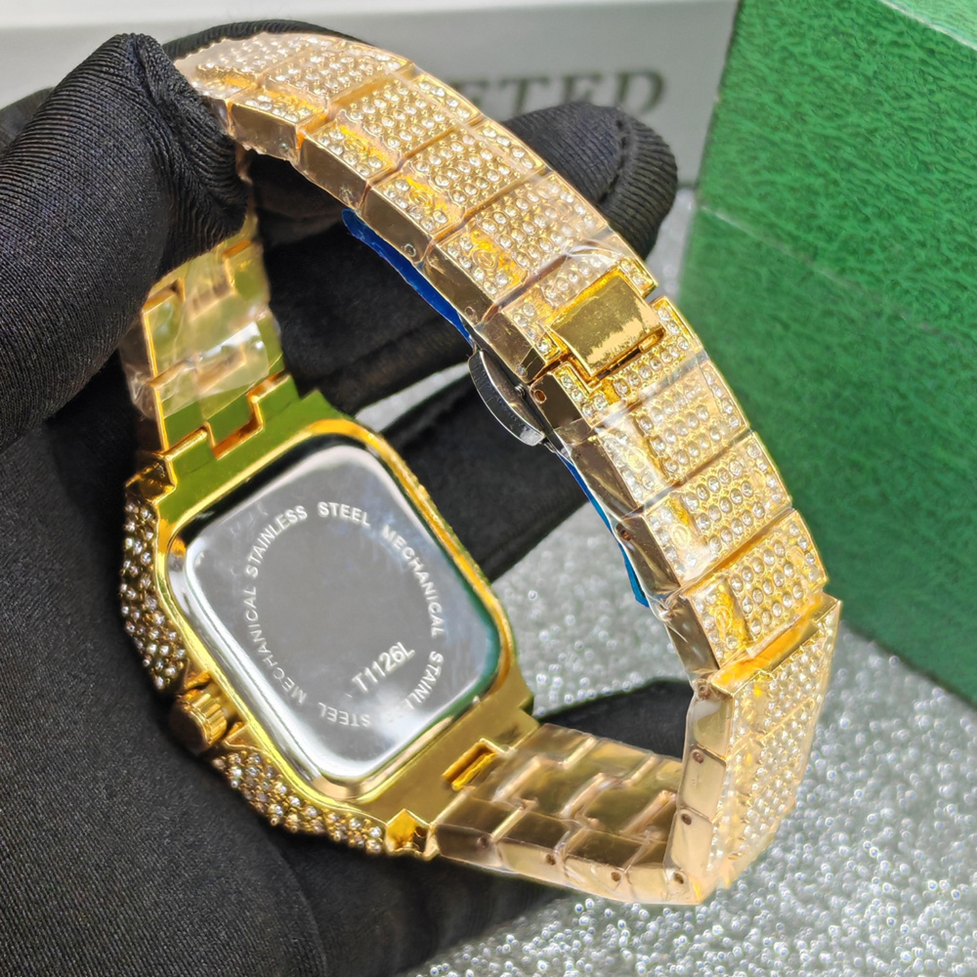 square diamond quartz watch for women luxury iced out hip hop jewelry timepiece