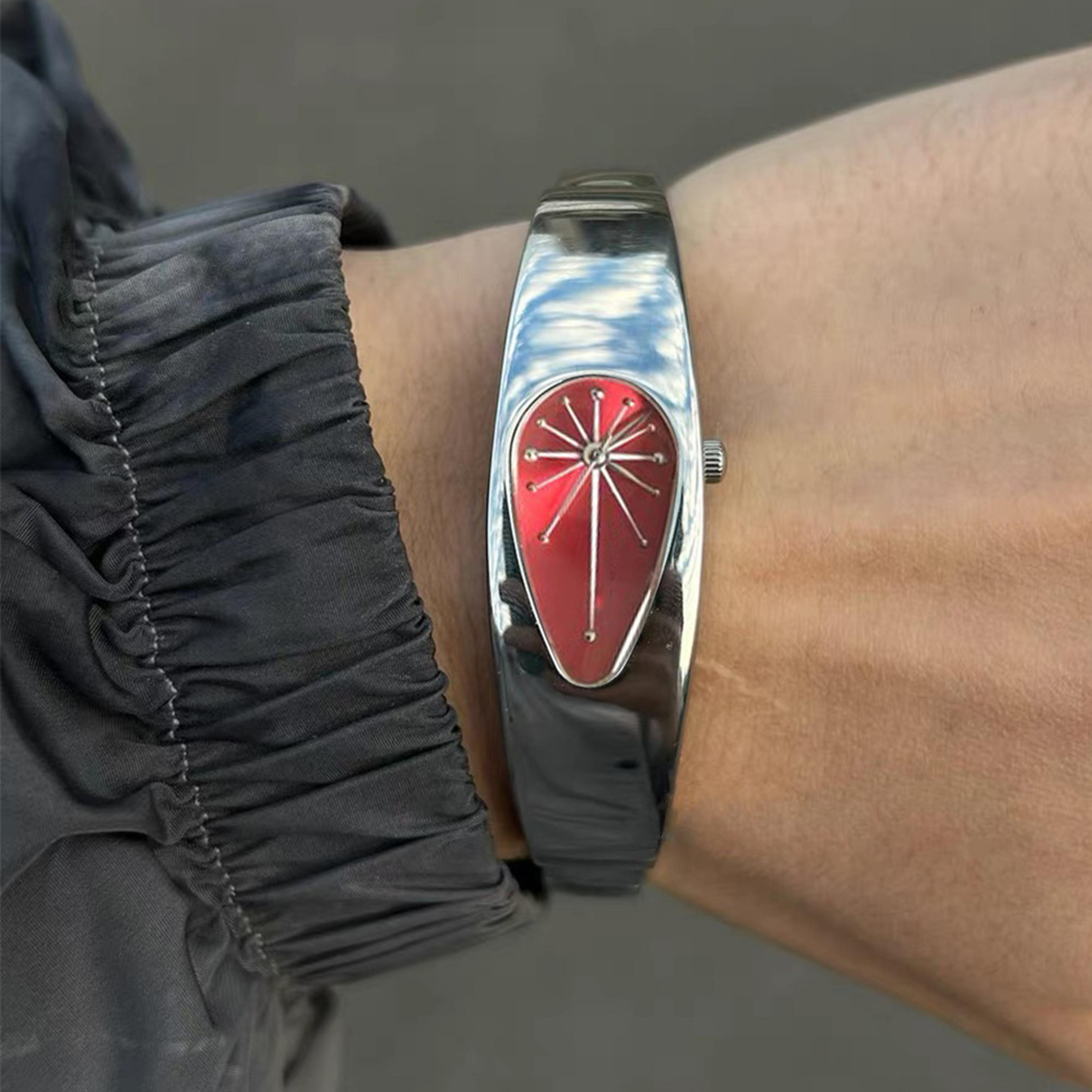 vintage water drop quartz watch creative blade design steel bracelet unisex watch