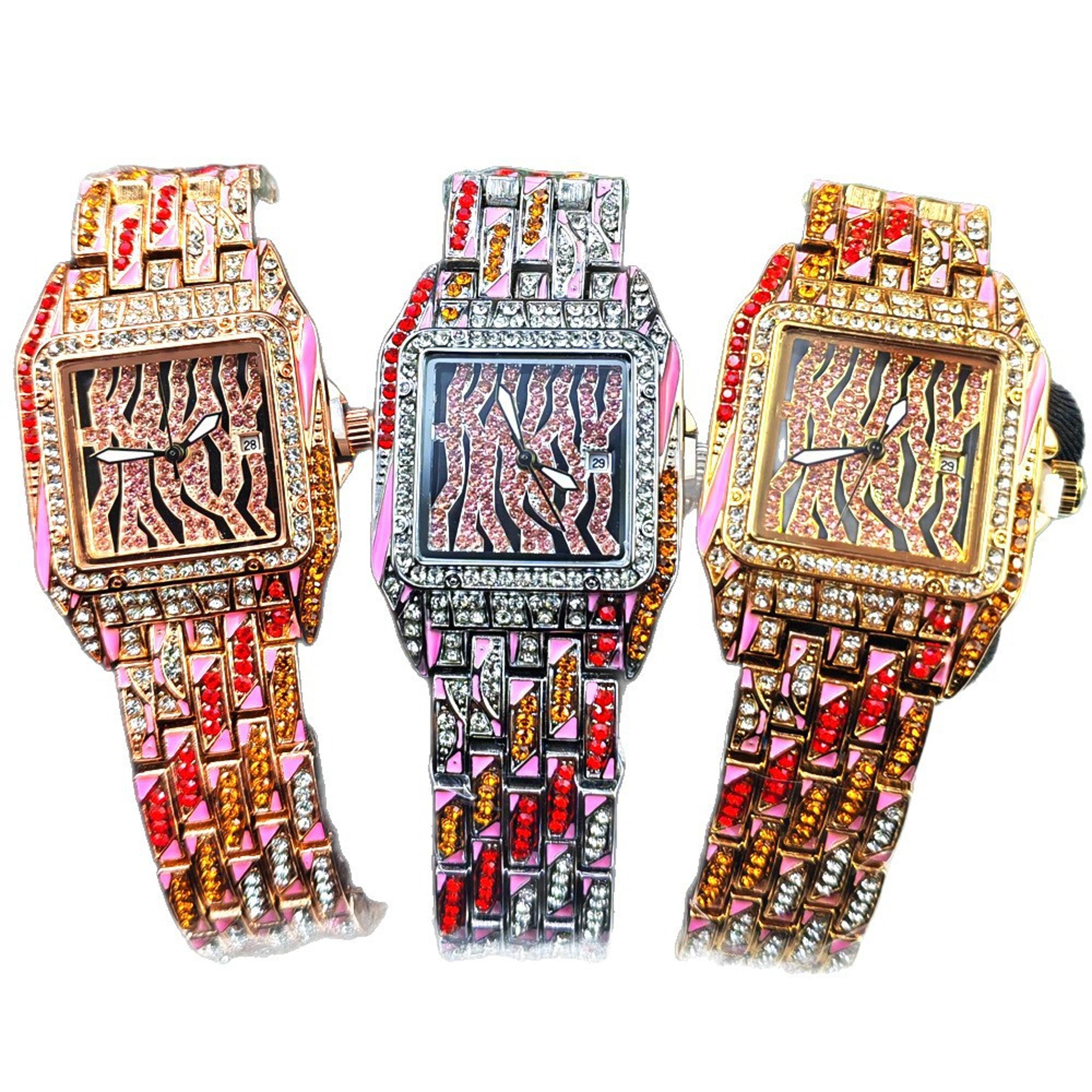 full diamond iced out quartz watch hip hop vintage watch for men and women
