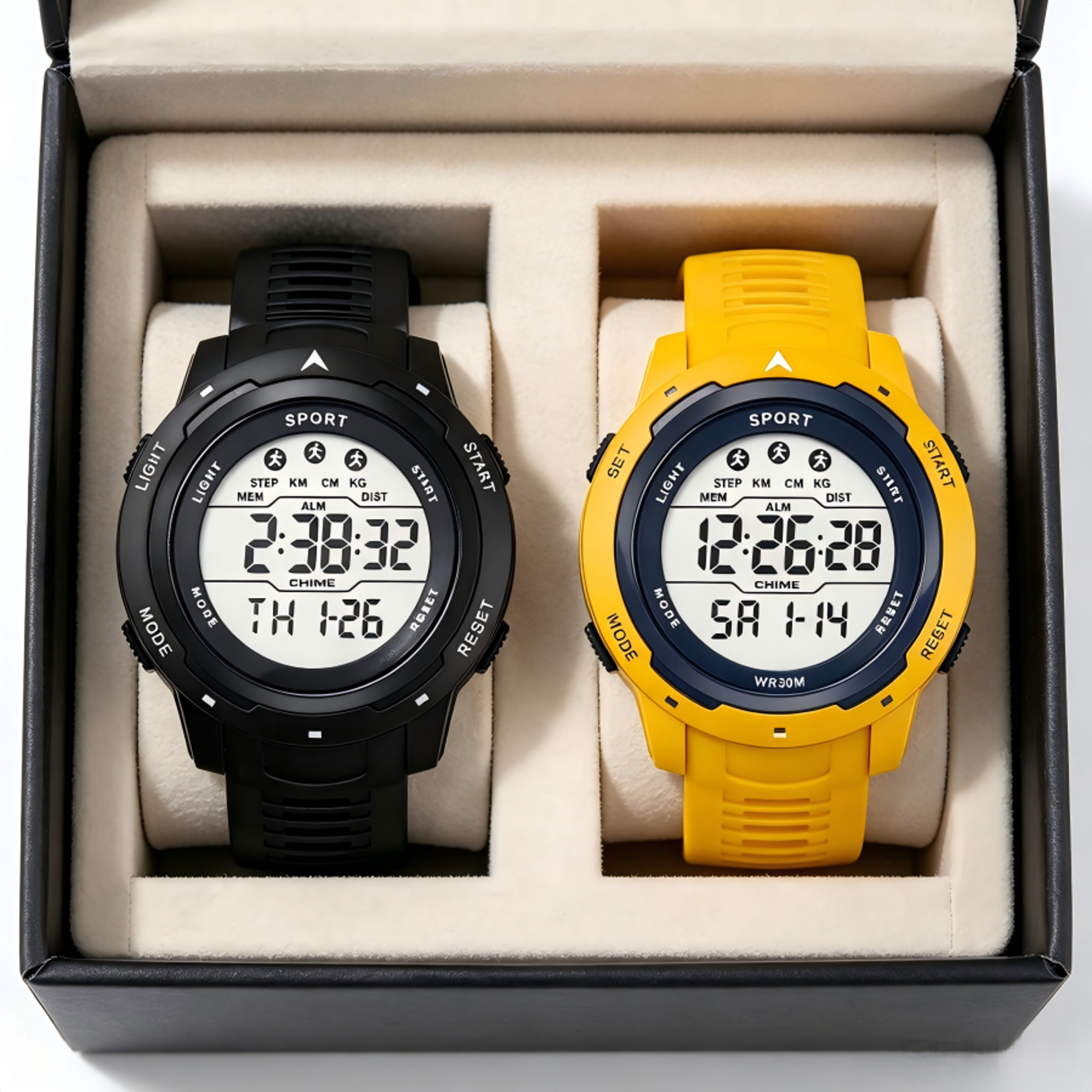 waterproof digital sports watch for men with led display stopwatch and calendar