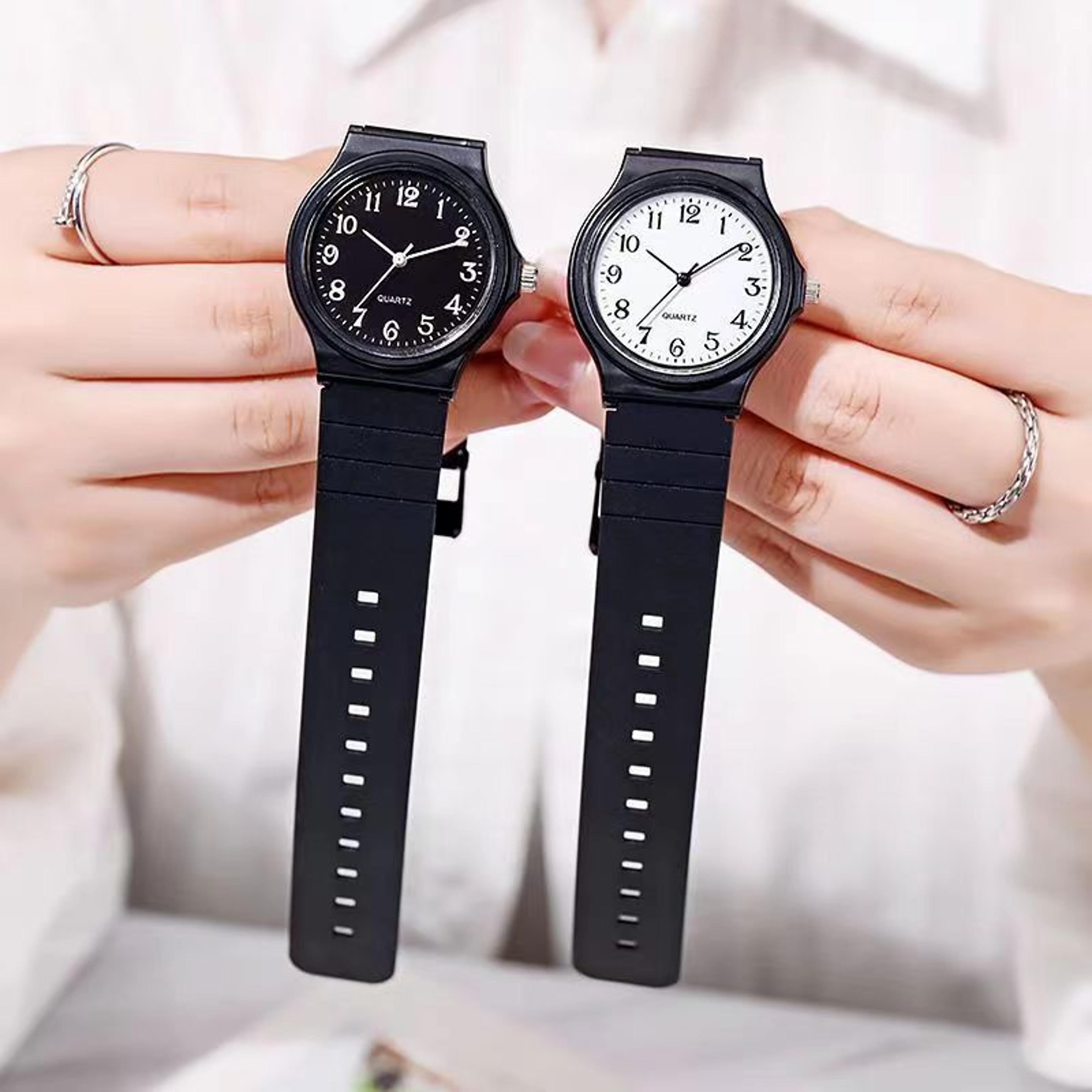 simple women quartz student exam watch with silicone strap small dial
