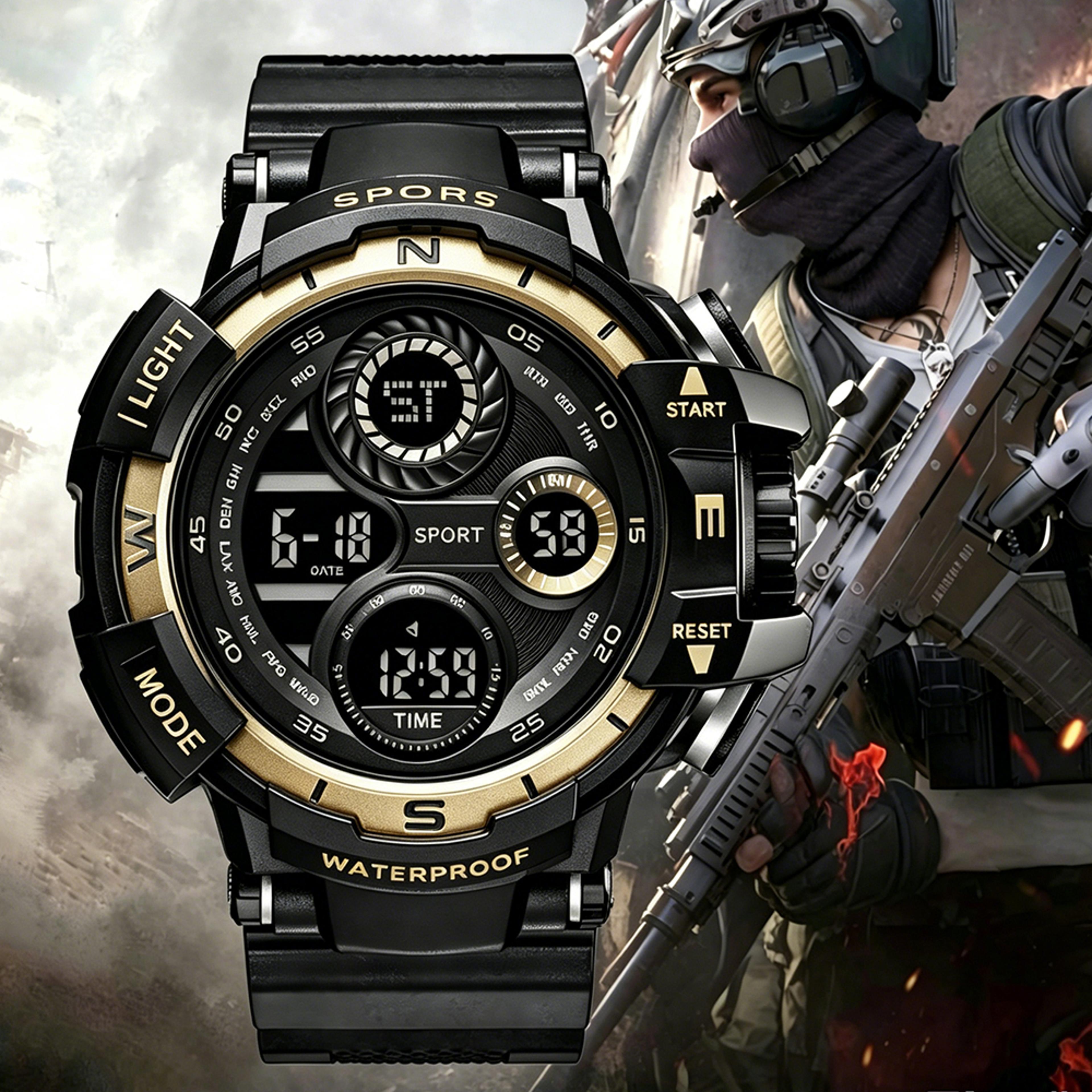 mens digital military sports watch luminous multifunction outdoor wristwatch