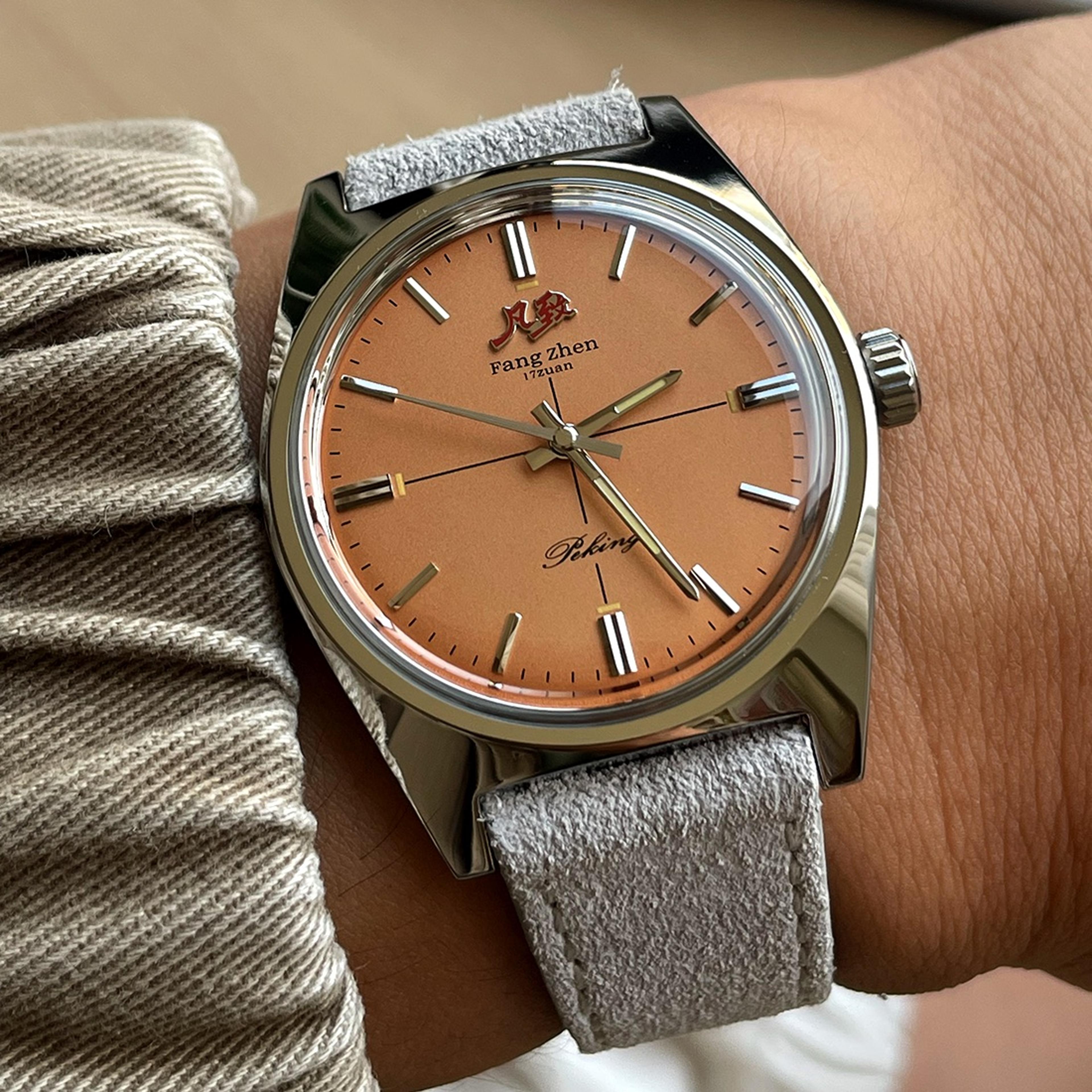 merkur vintage mechanical watch red dial hand wind dress watch for men