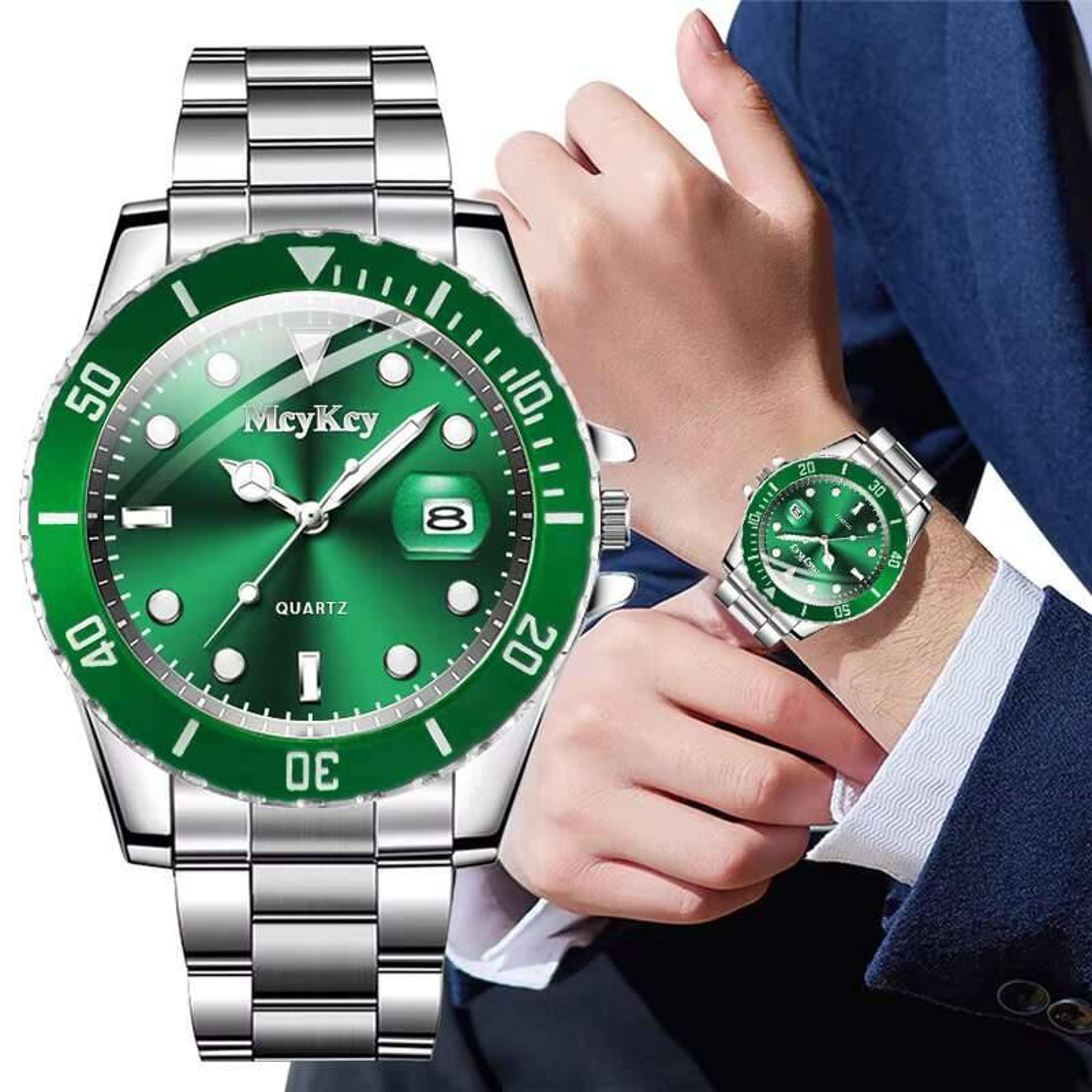 luxury mens quartz watch large dial calendar business wristwatch