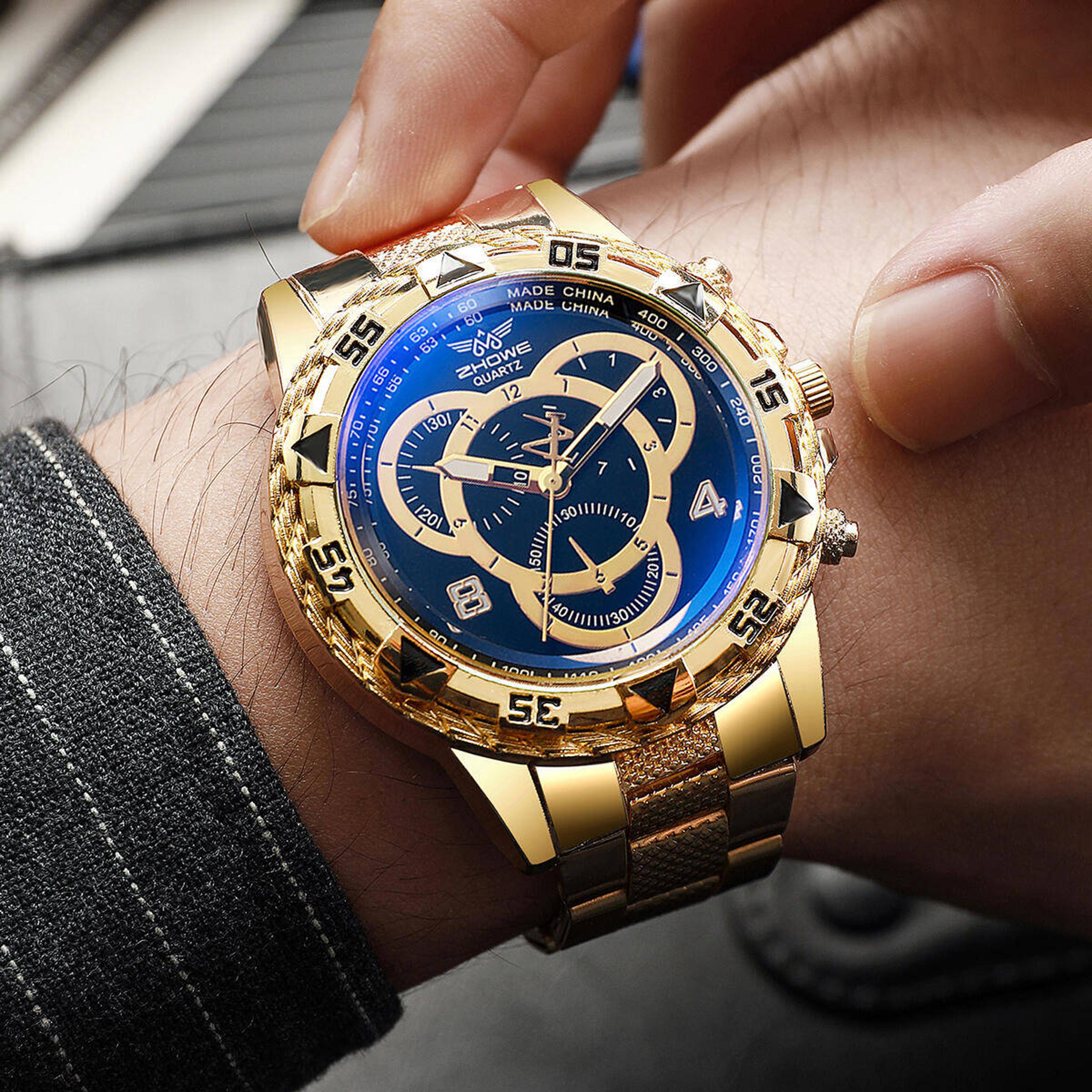 luxury large dial mens quartz watch classic business analog wristwatch