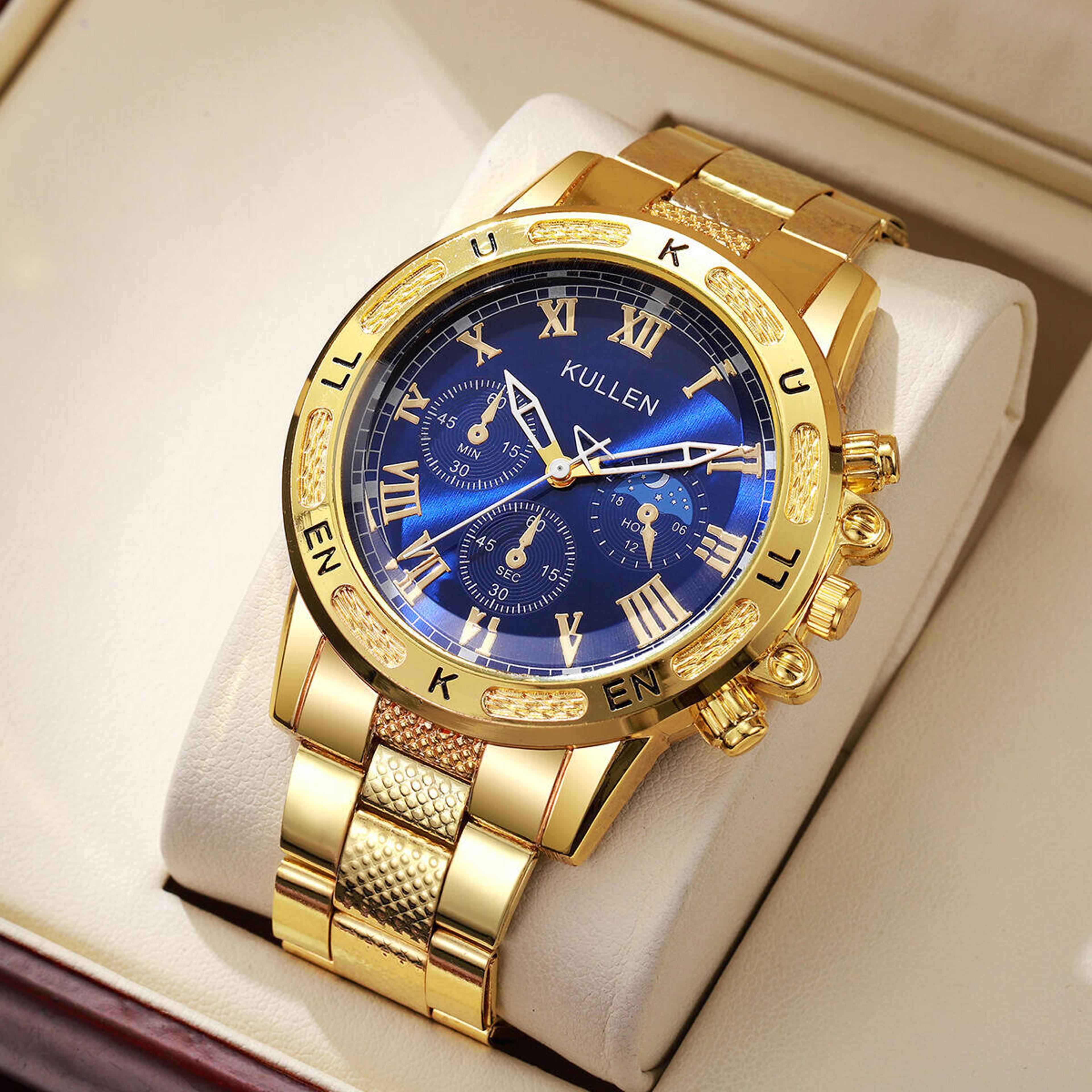 luxury large dial mens quartz watch classic business wristwatch