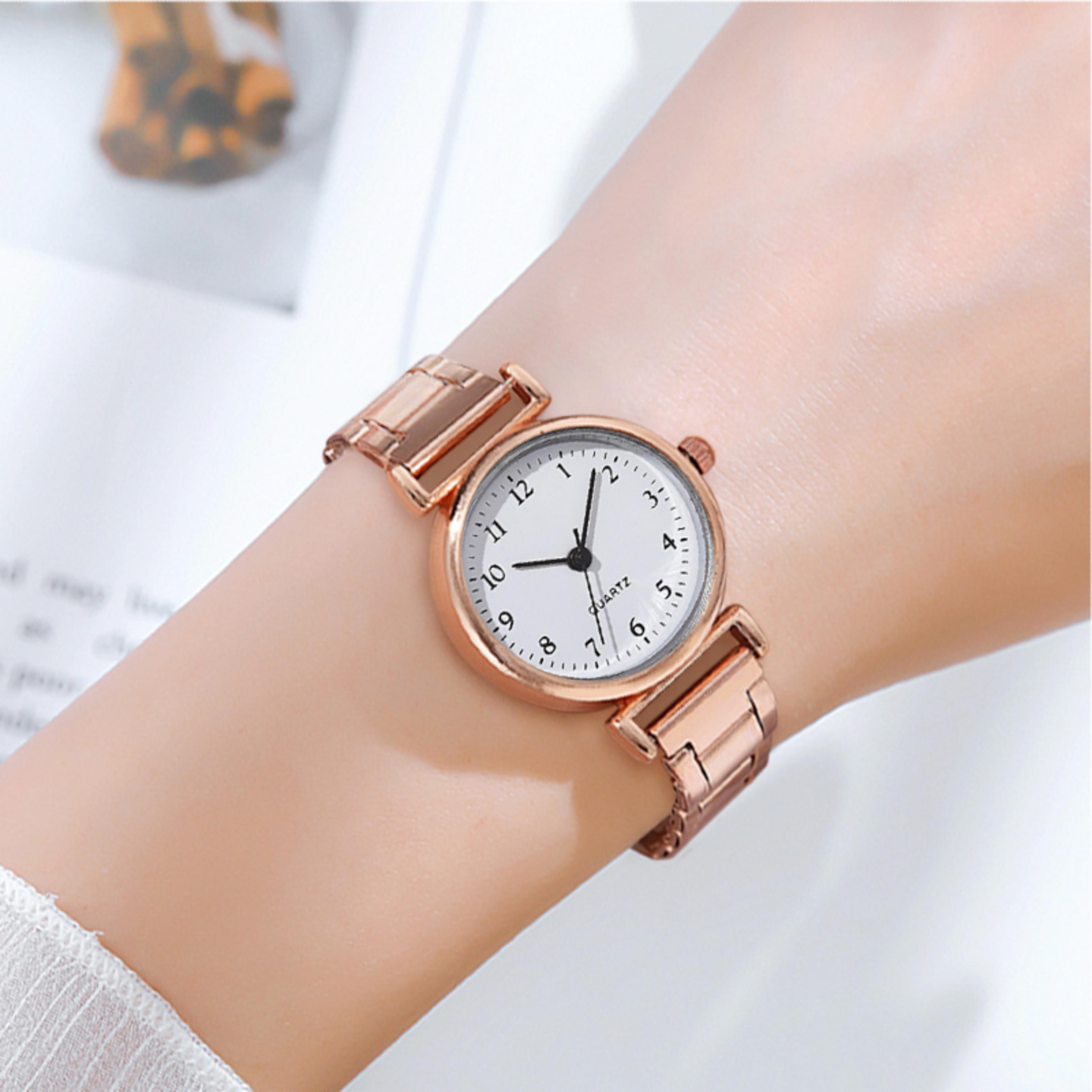 elegant small arabic dial womens quartz watch steel band fashion wristwatch