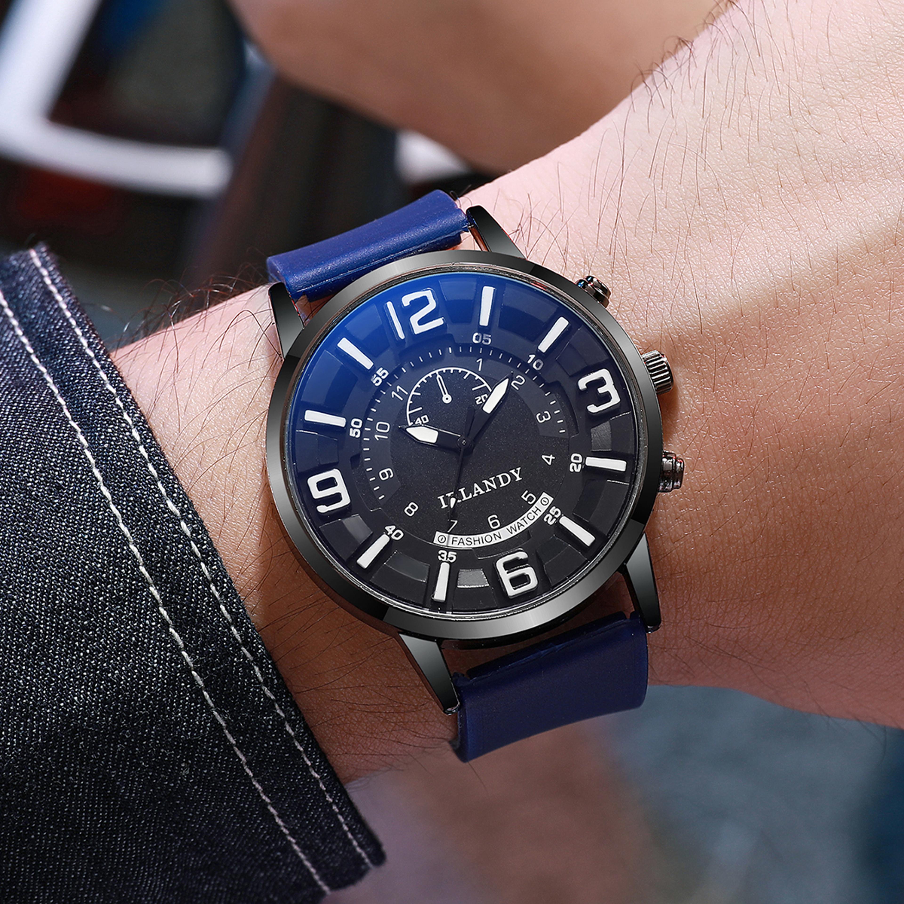 arabic dial men quartz watch casual silicone strap sports wristwatch