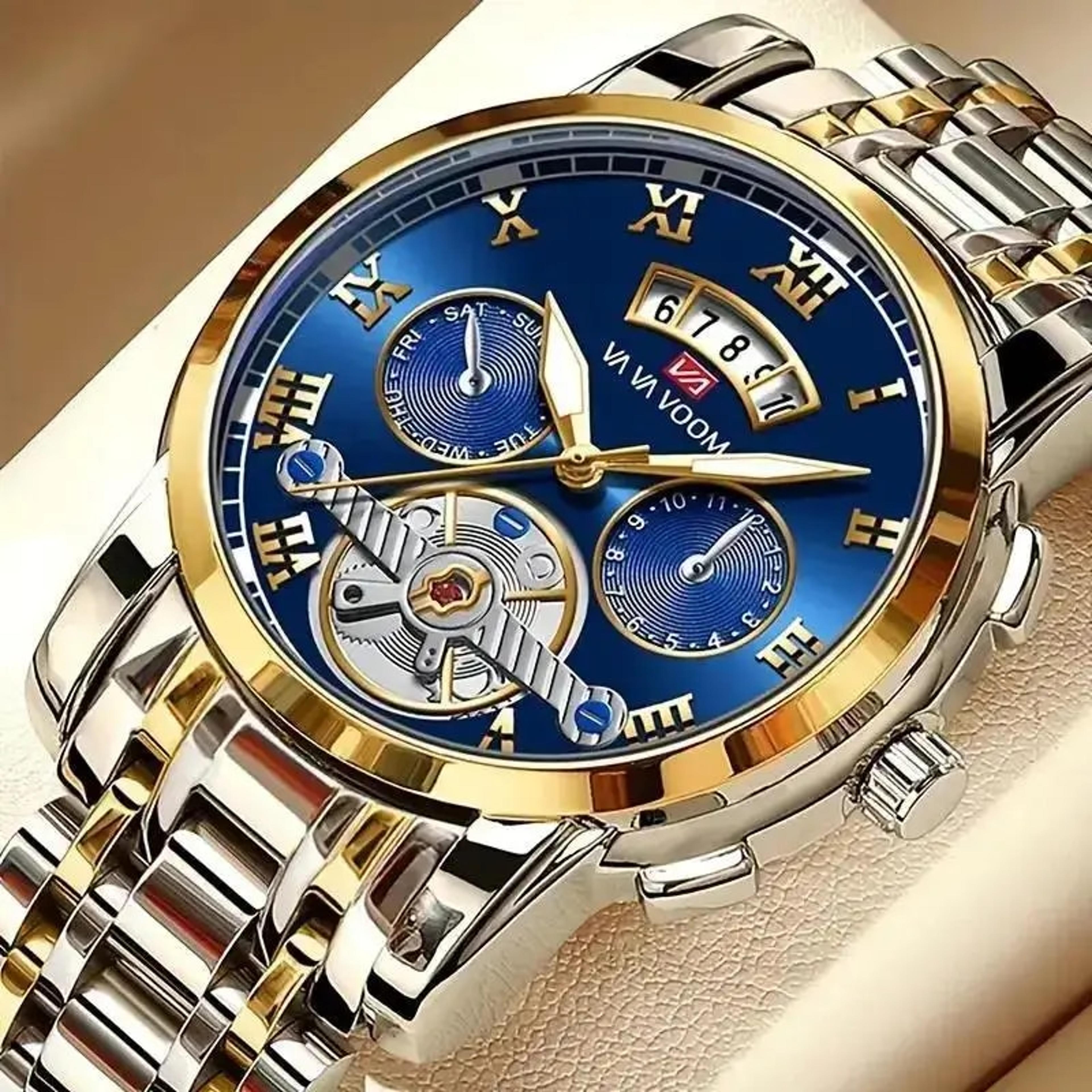 mens luxury stainless steel quartz watch luminous 3bar water resistant sport style