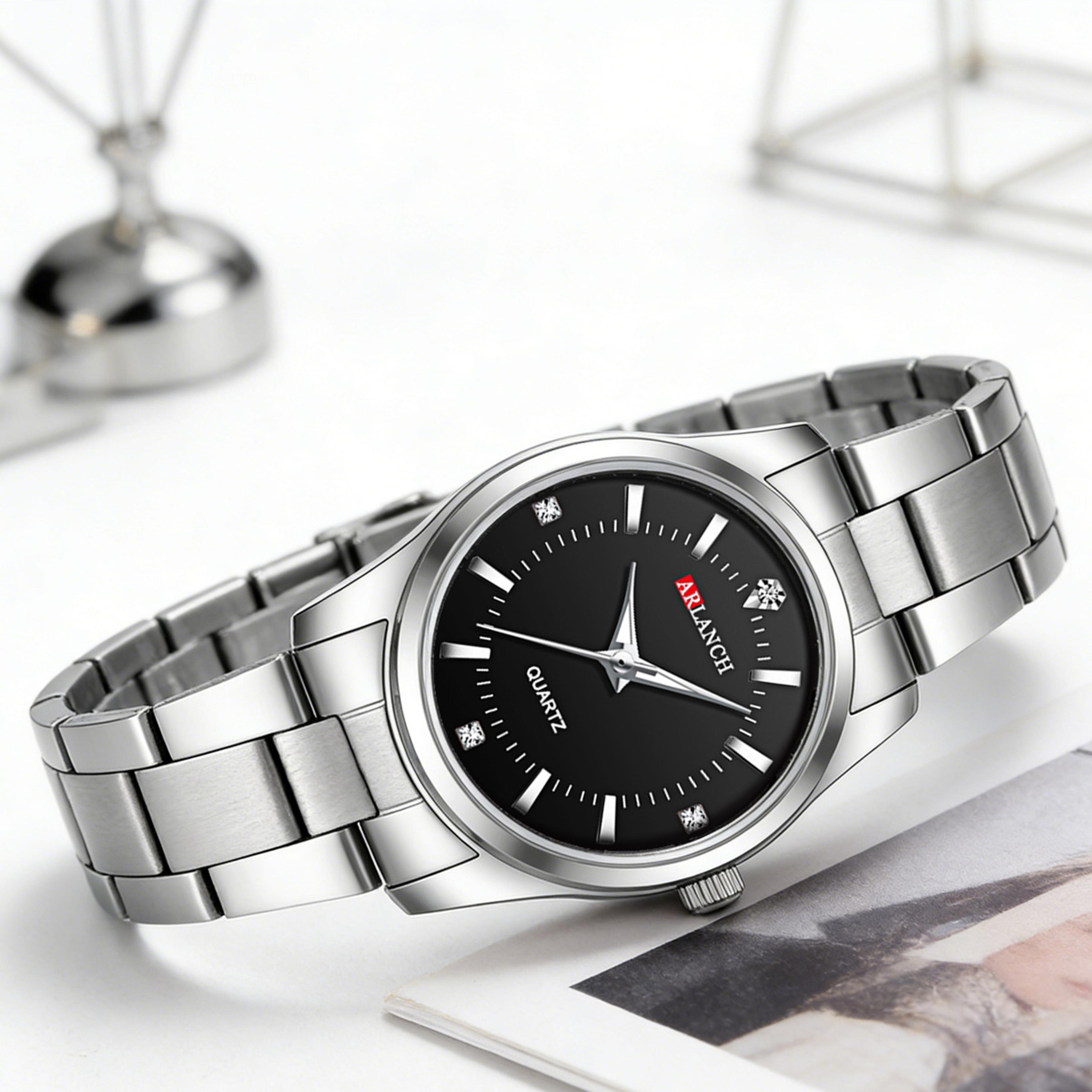 elegant rhinestone womens quartz watch silver stainless steel dress watch