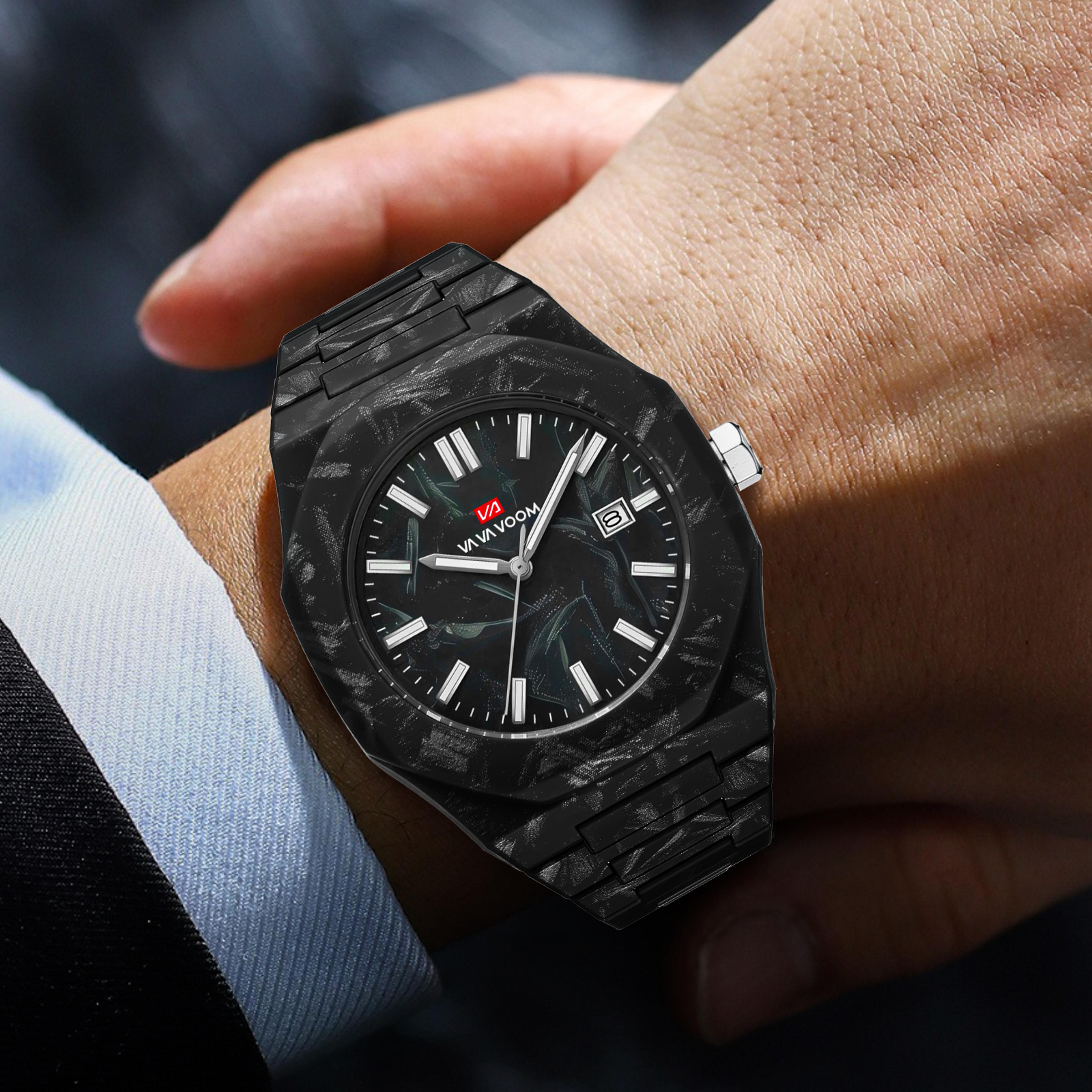 marble dial mens quartz watch silicone strap business sports watch