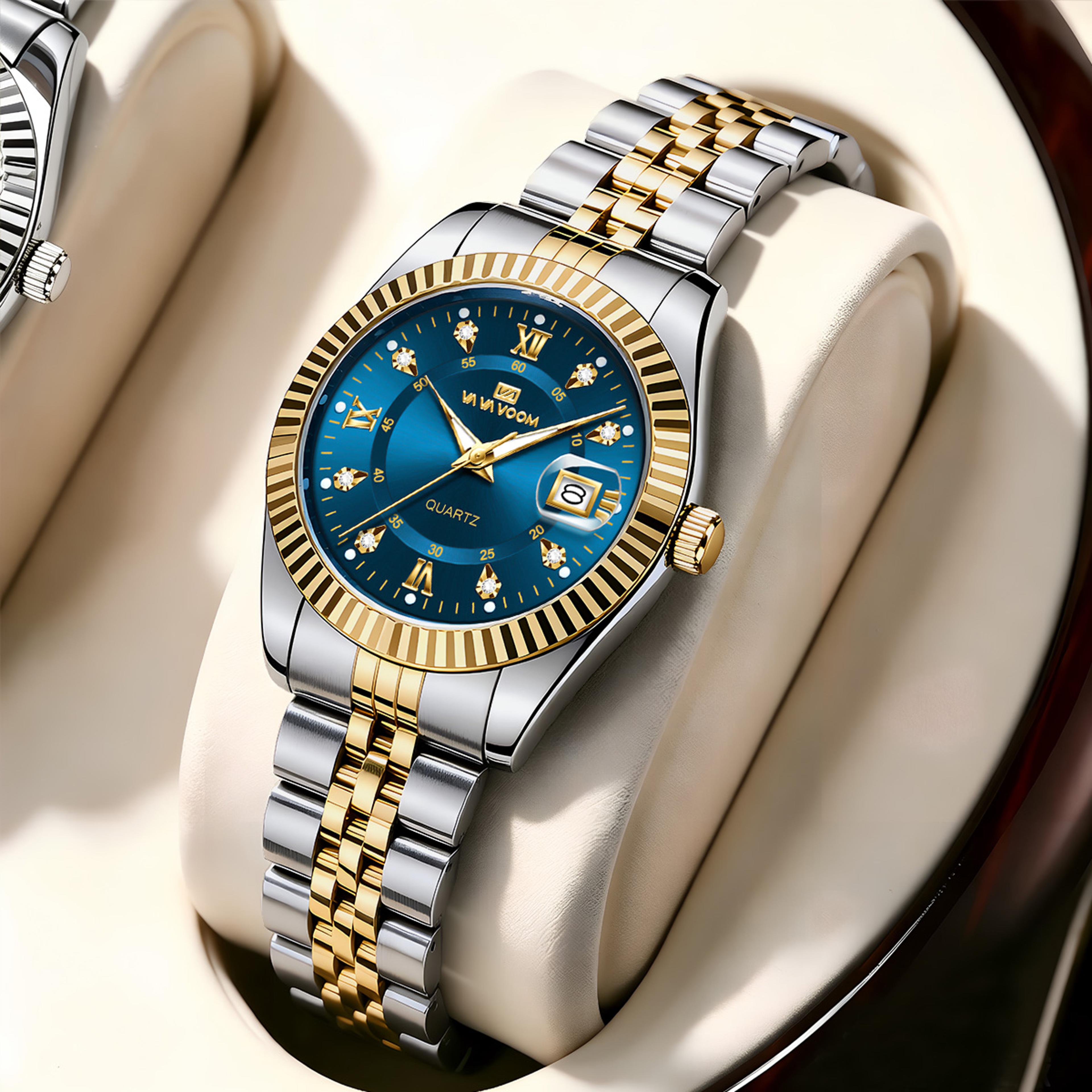 luxury diamond women quartz watch 28mm stainless steel waterproof dress watch