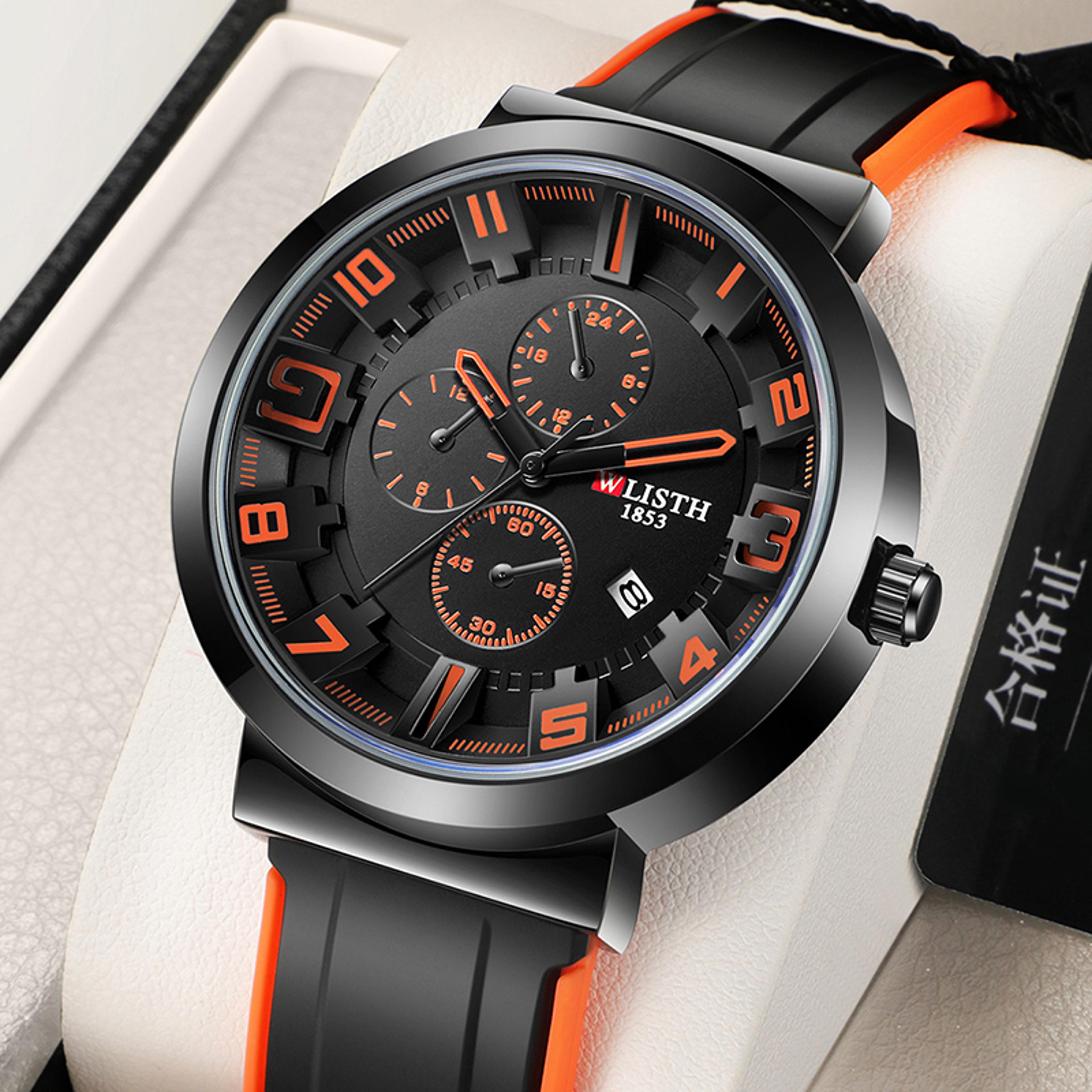 retro mens sport quartz watch waterproof silicone strap wristwatch