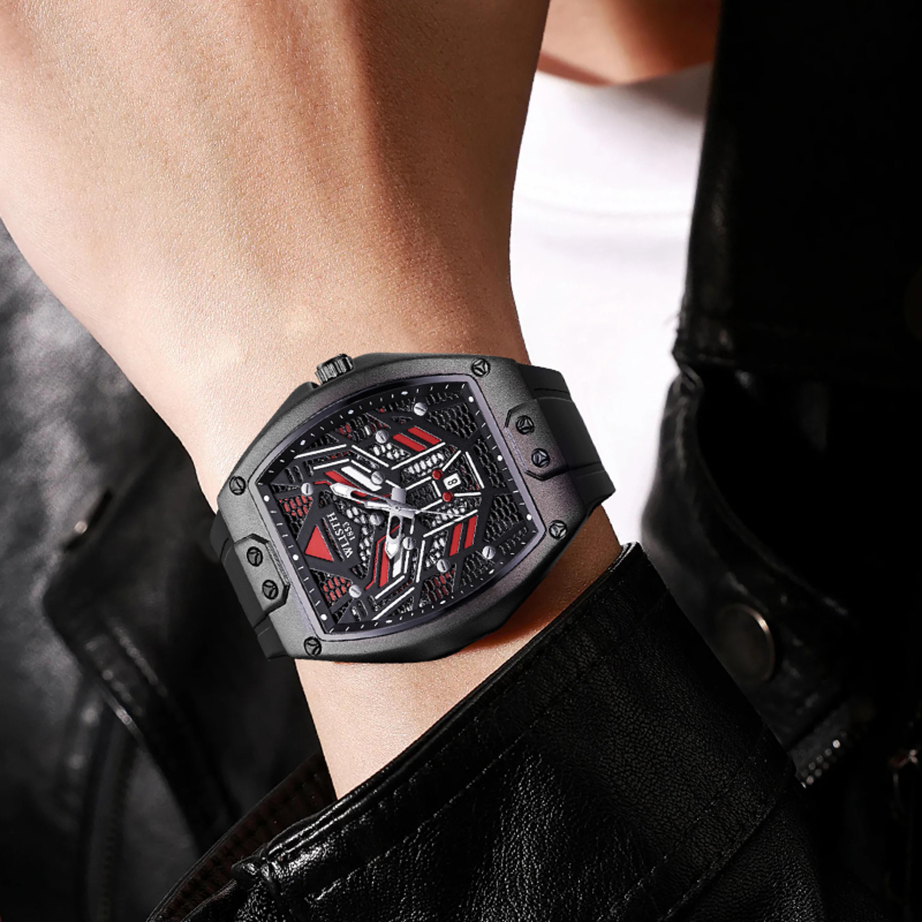 luxury barrel shaped watch for men waterproof men's quartz watch with luminous dial