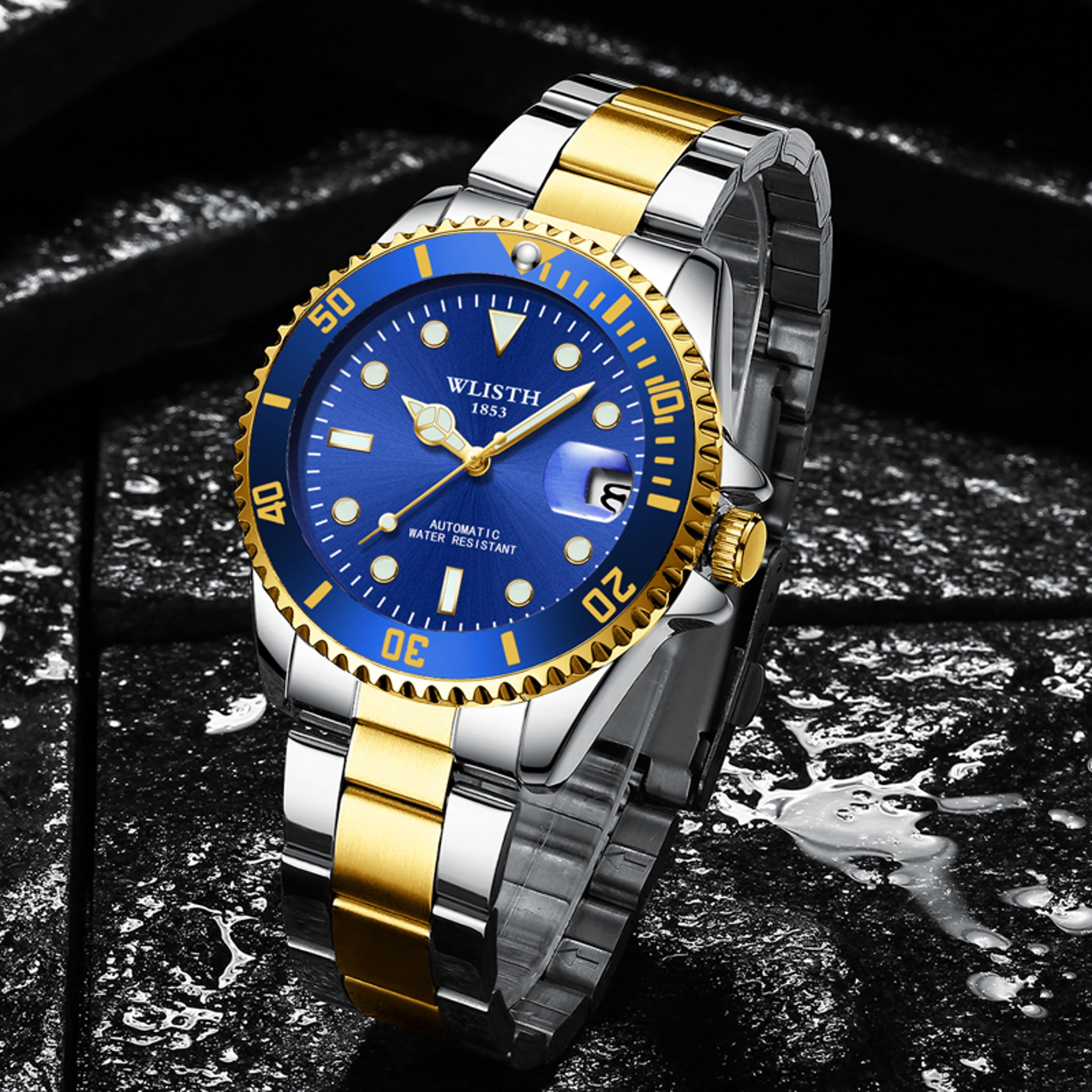 classic automatic mechanical watch for men stainless steel luminous date waterproof
