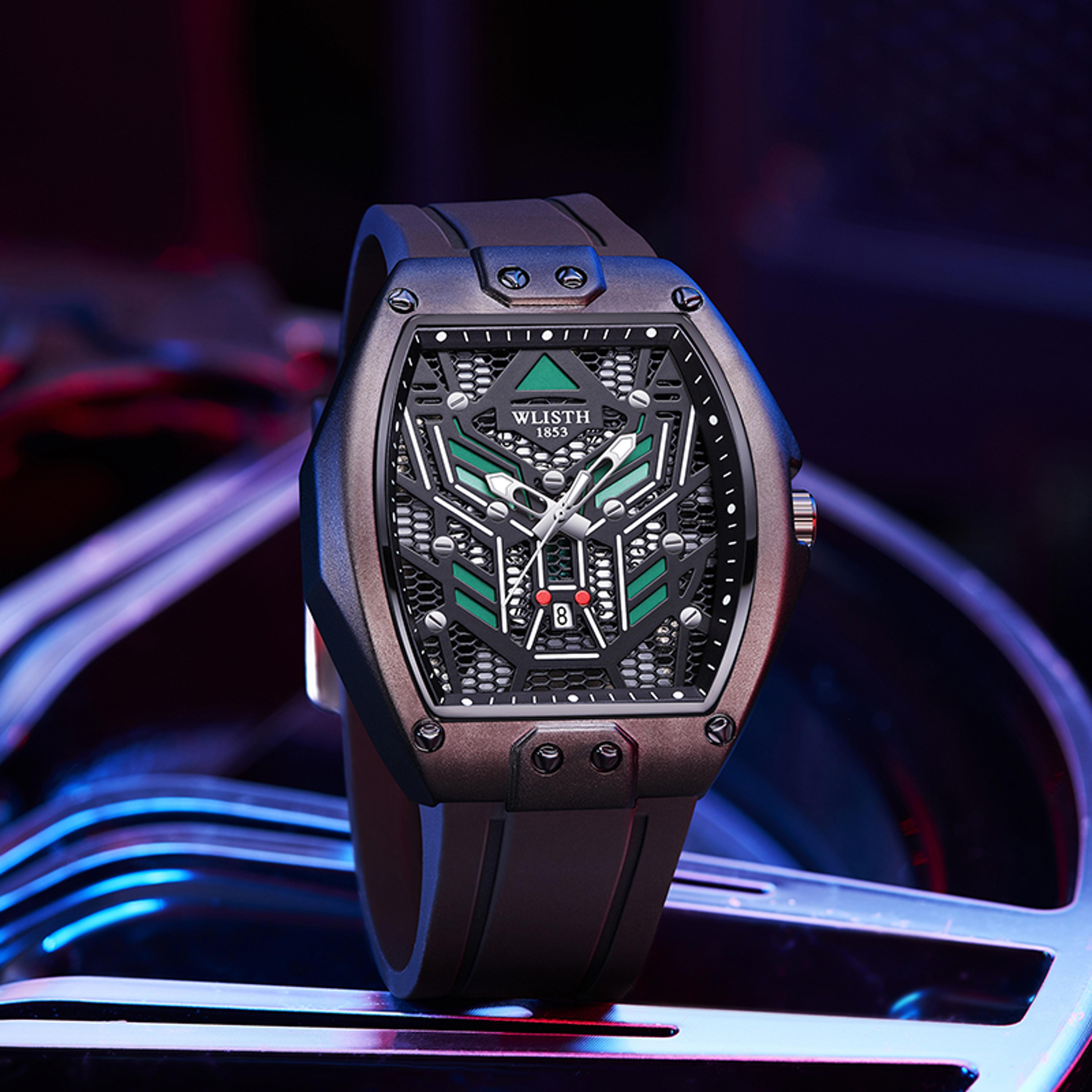 mens barrel shaped quartz watch luminous sports fashion wristwatch