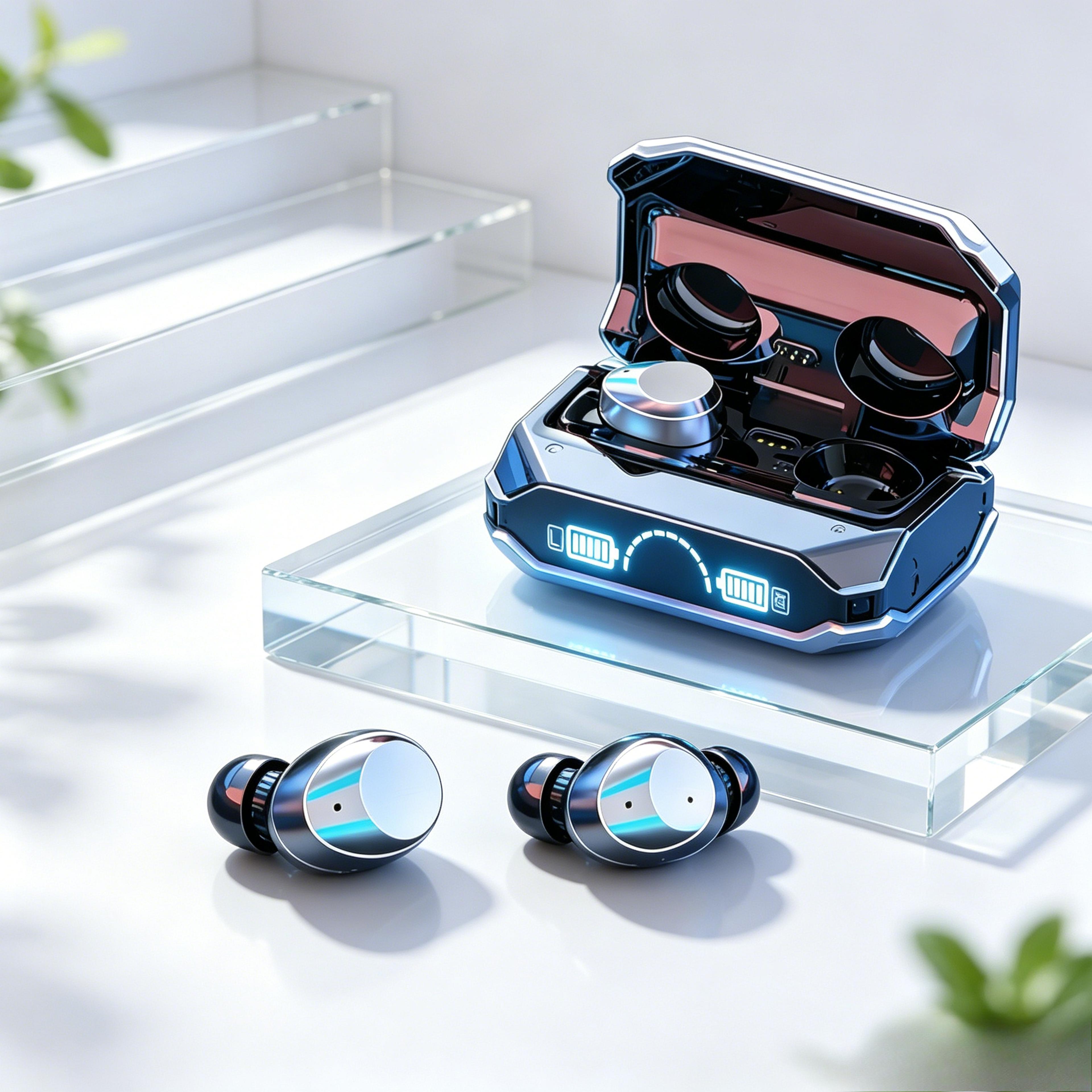tws bluetooth earbuds with active noise cancellation charging case