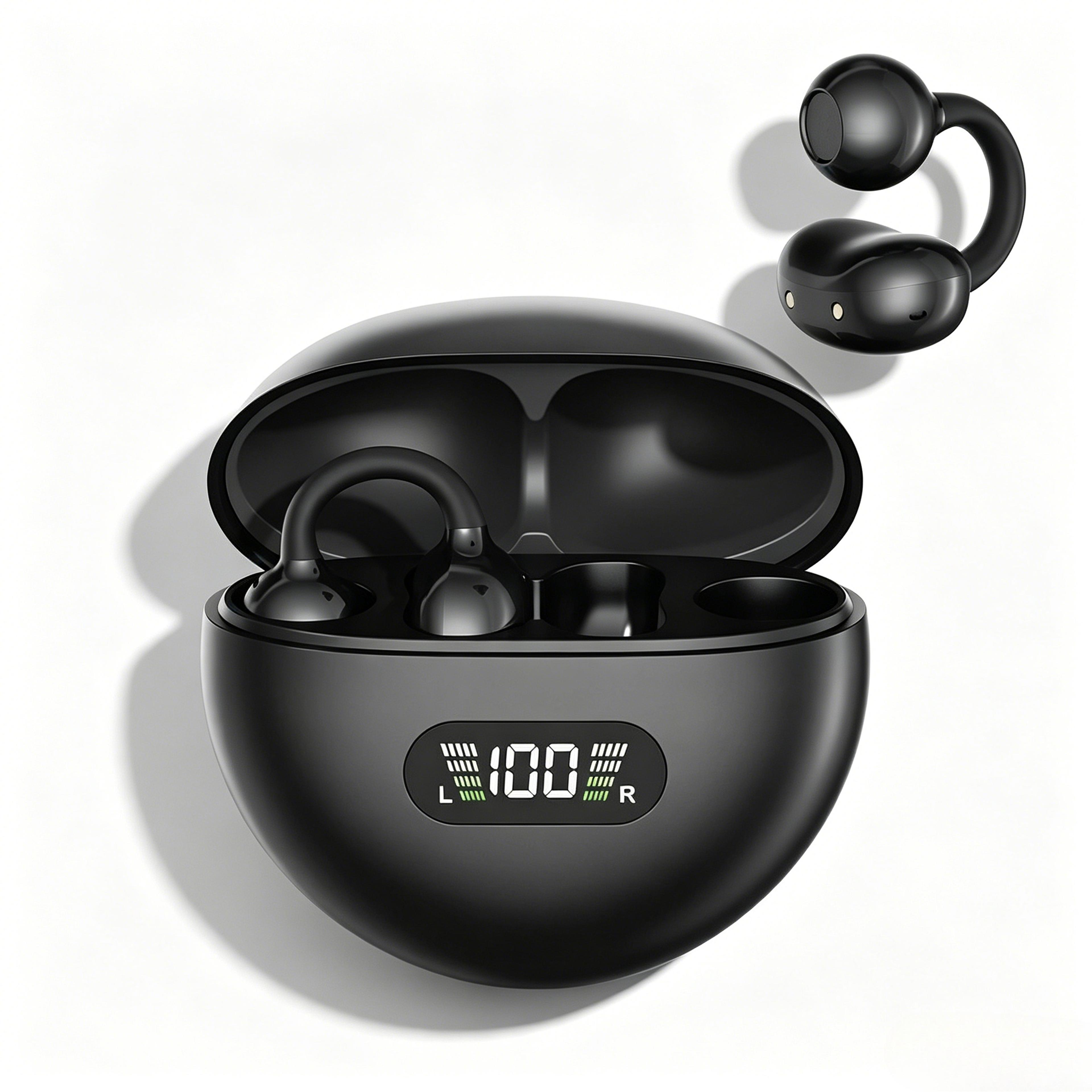 wireless ear clip headphones with bluetooth waterproof touch controls