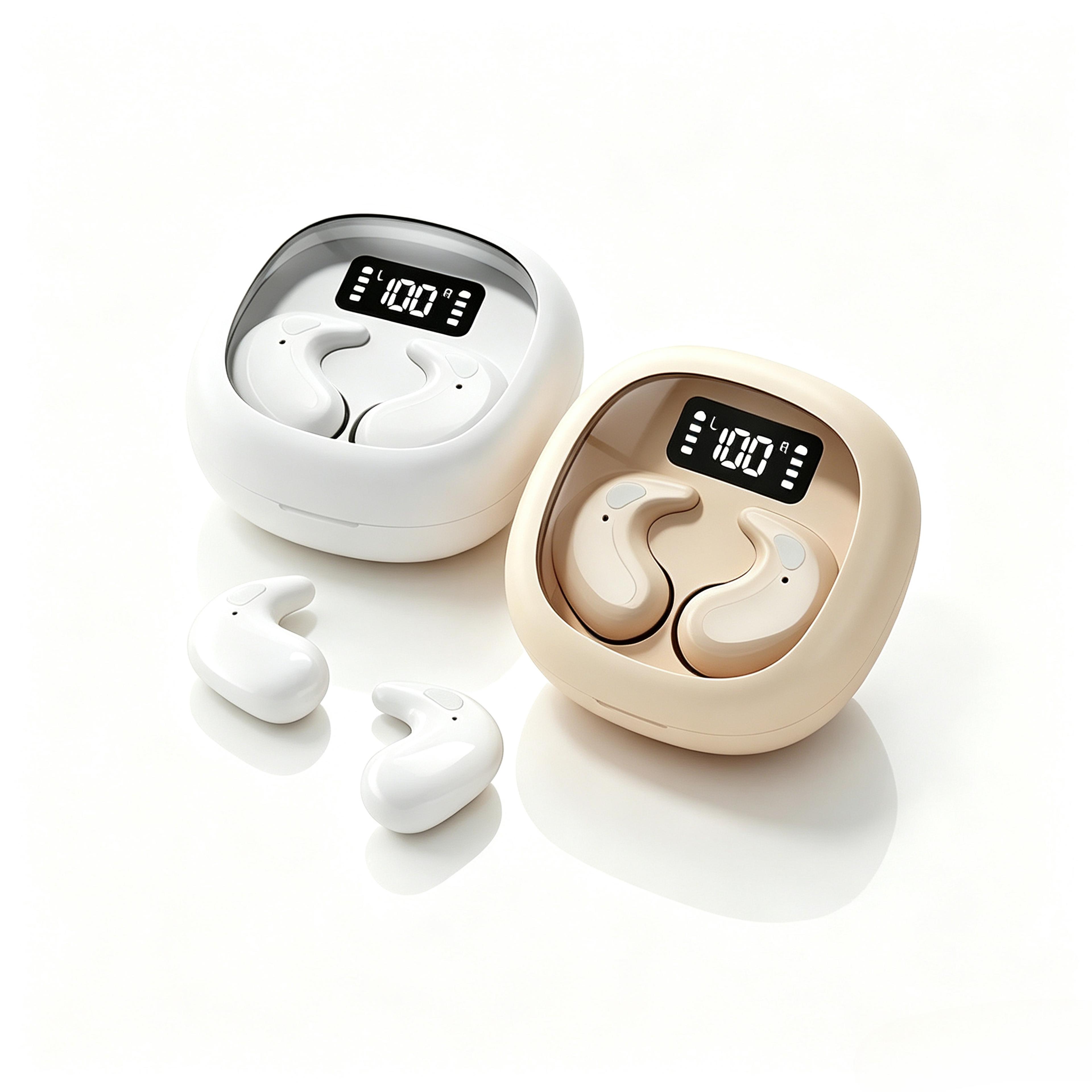 bluetooth wireless earbuds with charging case and touch controls