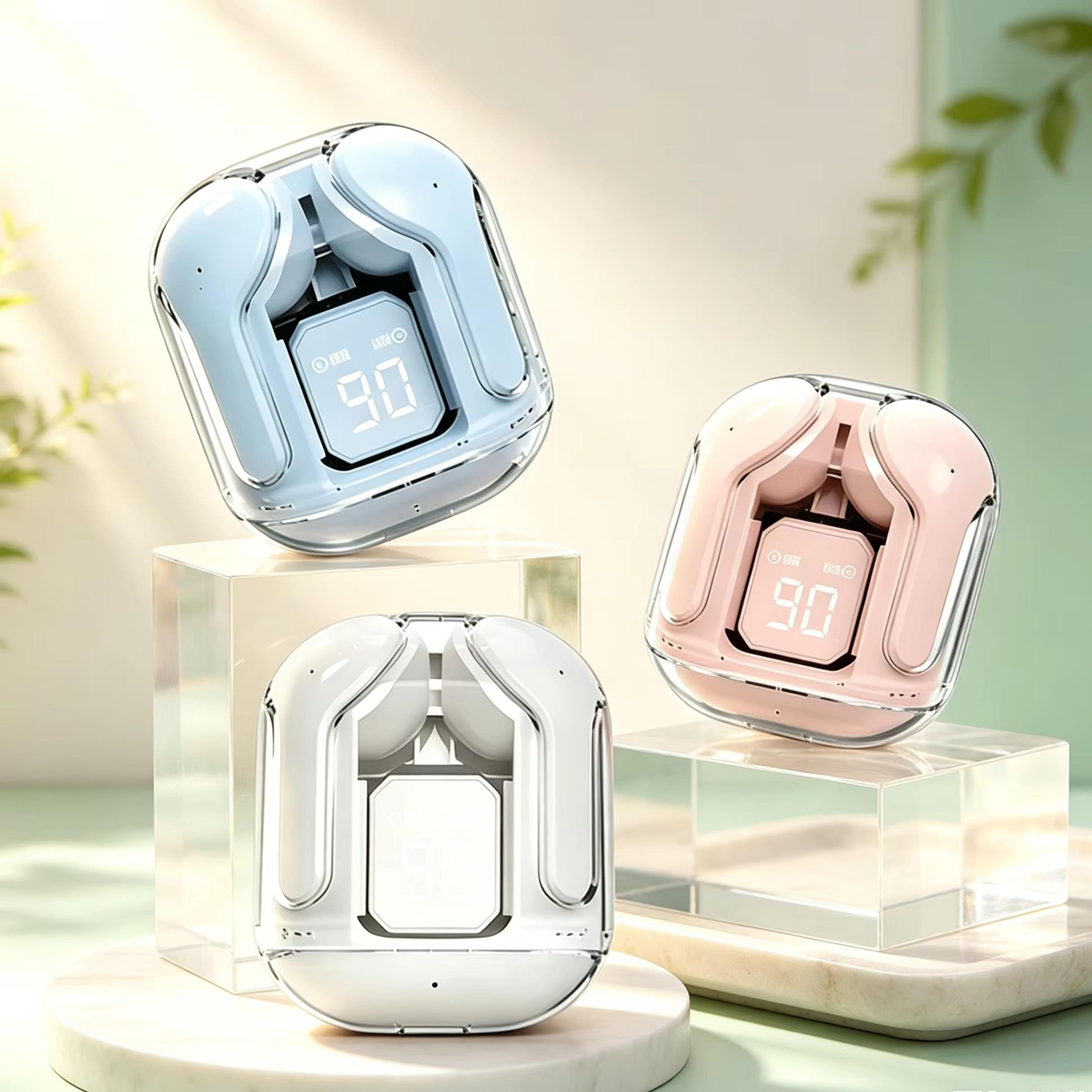 wireless mini bluetooth earbuds with led power display and charging case