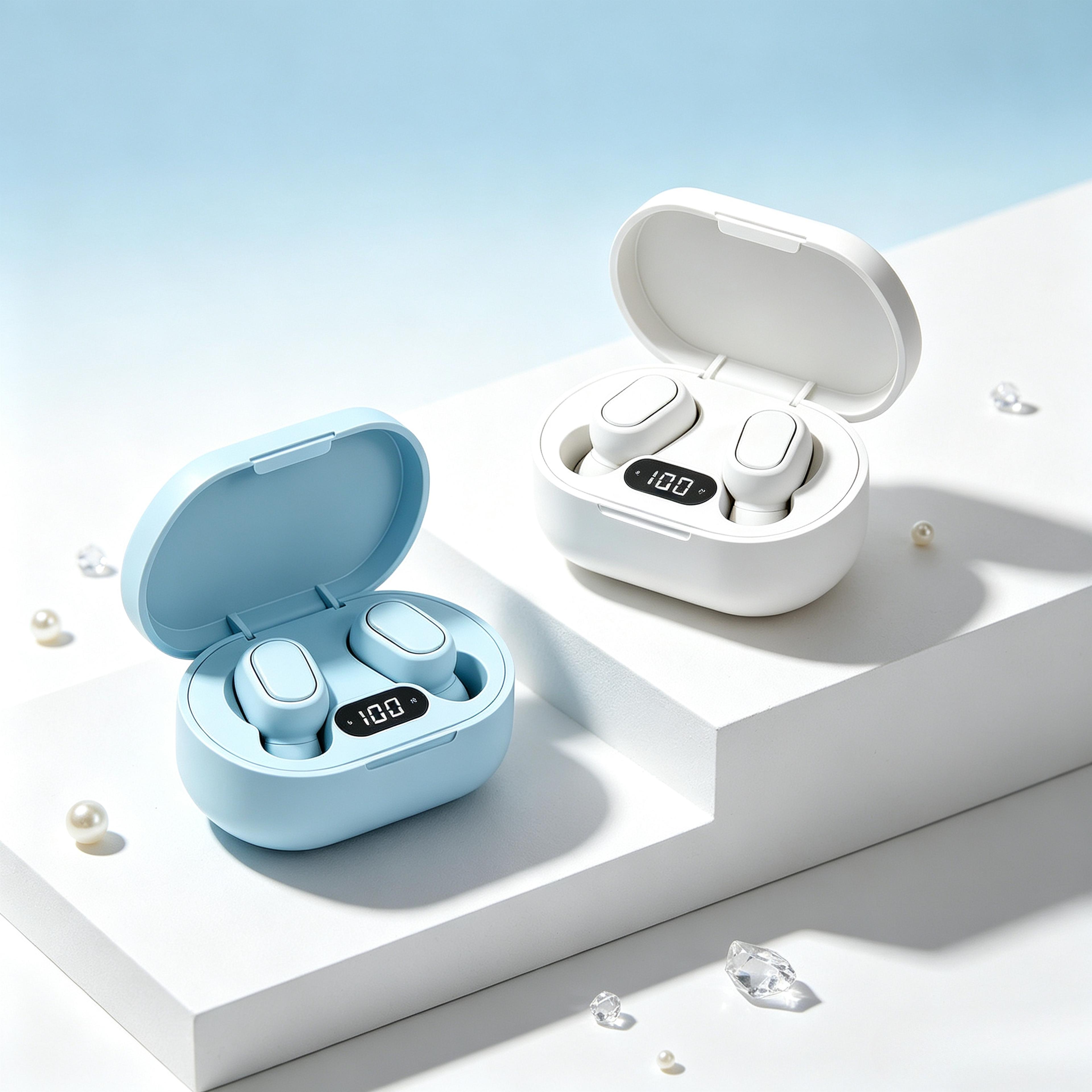tws bluetooth earbuds with microphone charging case and active noise cancellation