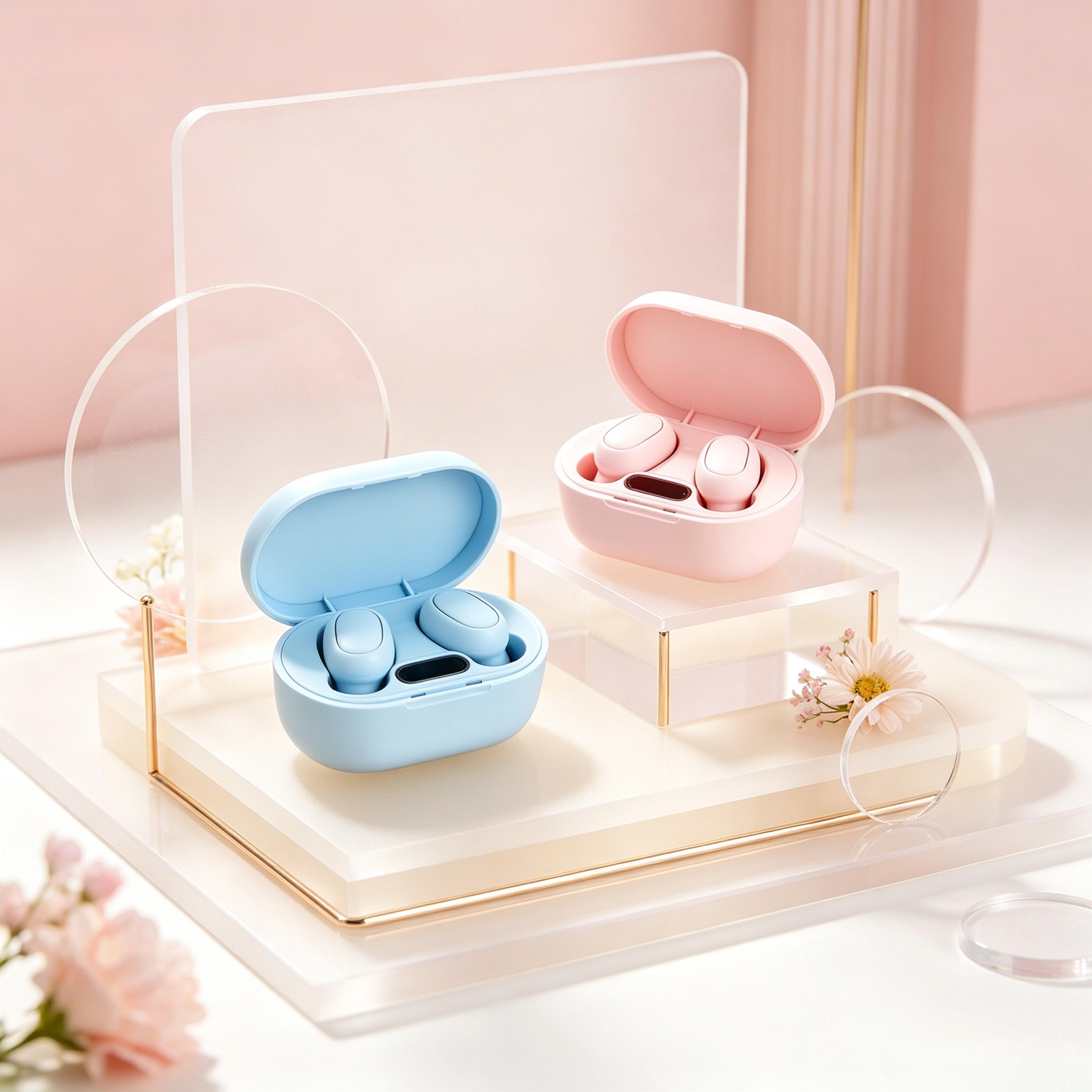wireless bluetooth noise cancelling earbuds with microphone and charging case