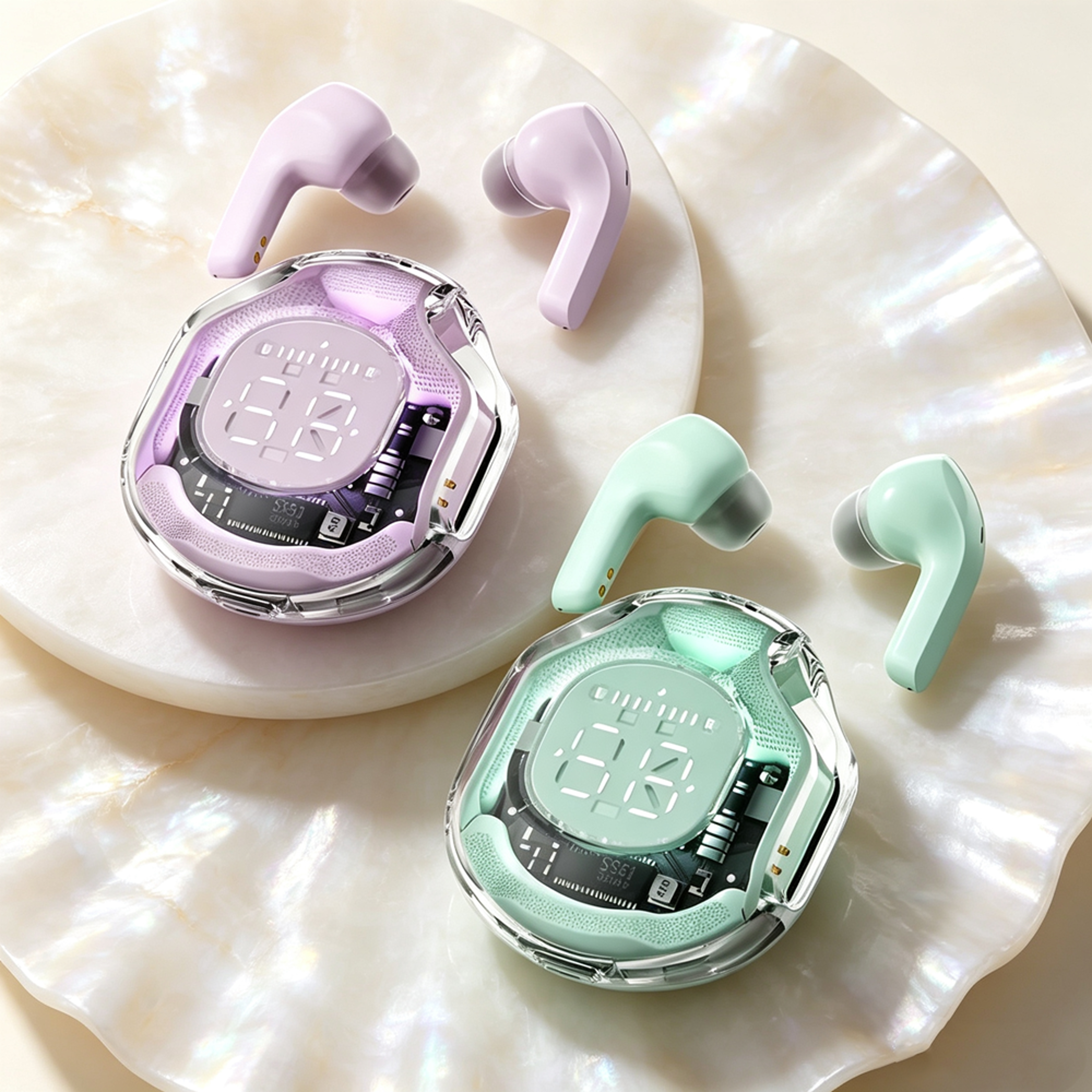 tws wireless headphones with plush ear cushions and active noise cancelling