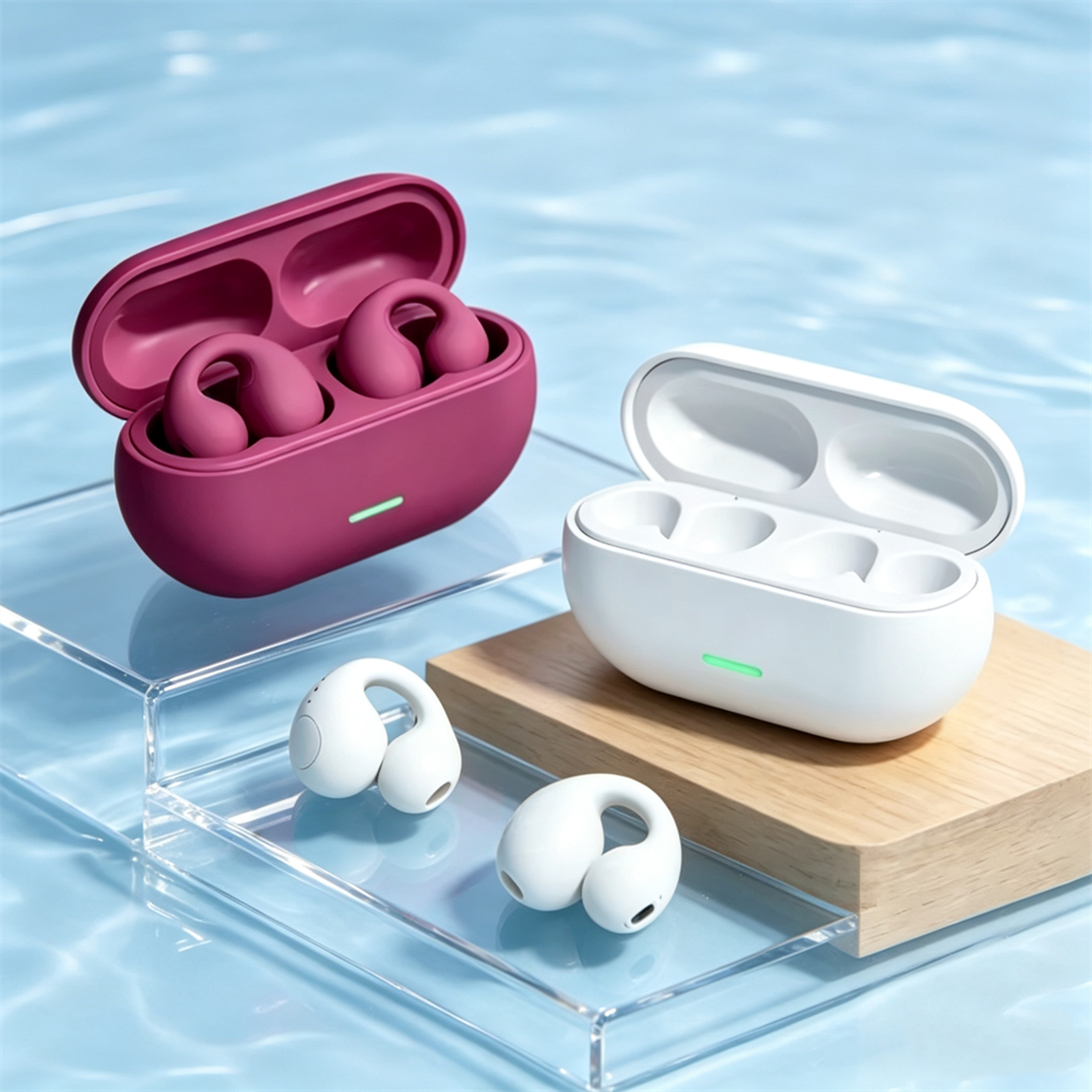 bluetooth earphones with active noise cancelling and charging case
